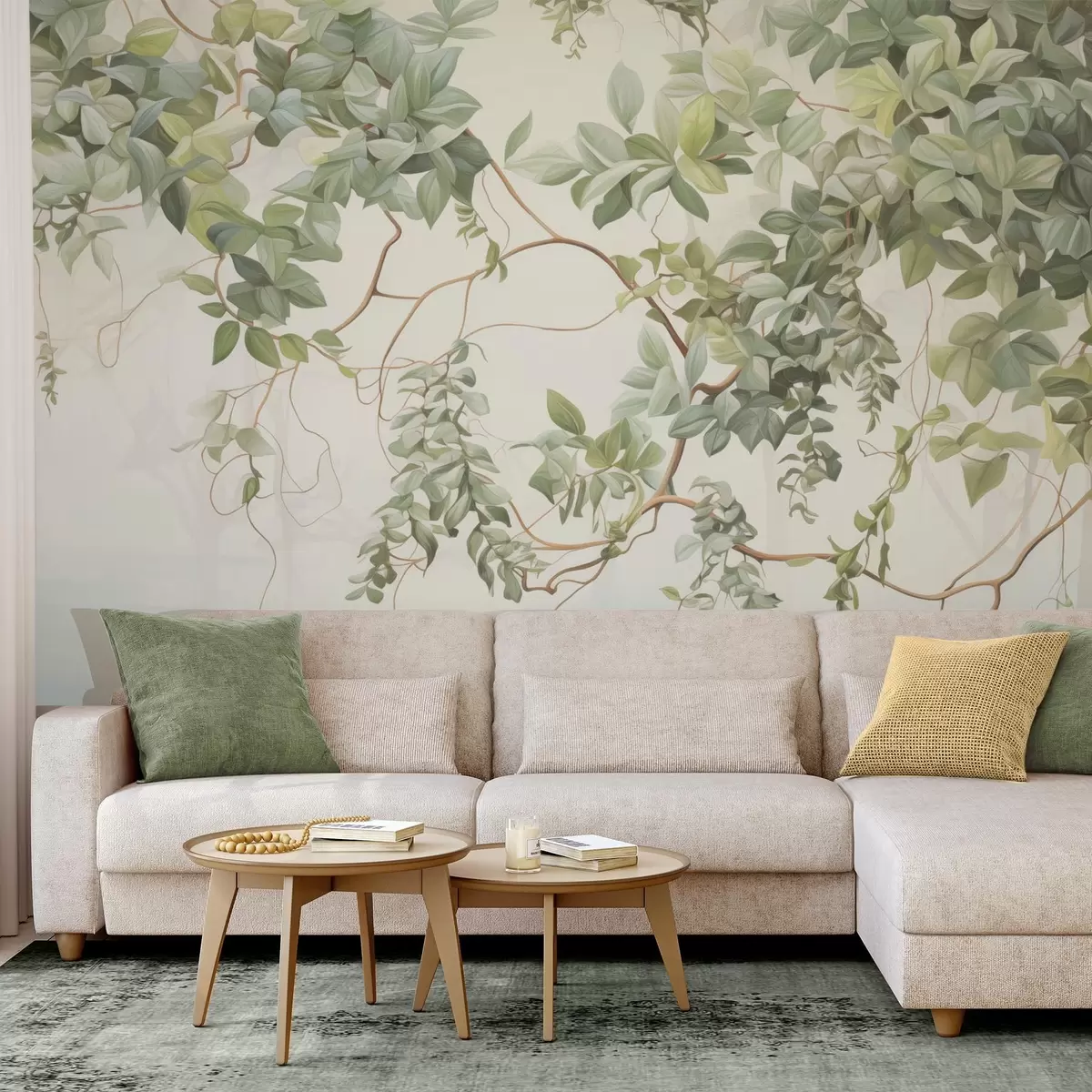 Papier peint Feuilles sur les branches d'arbres w04528
