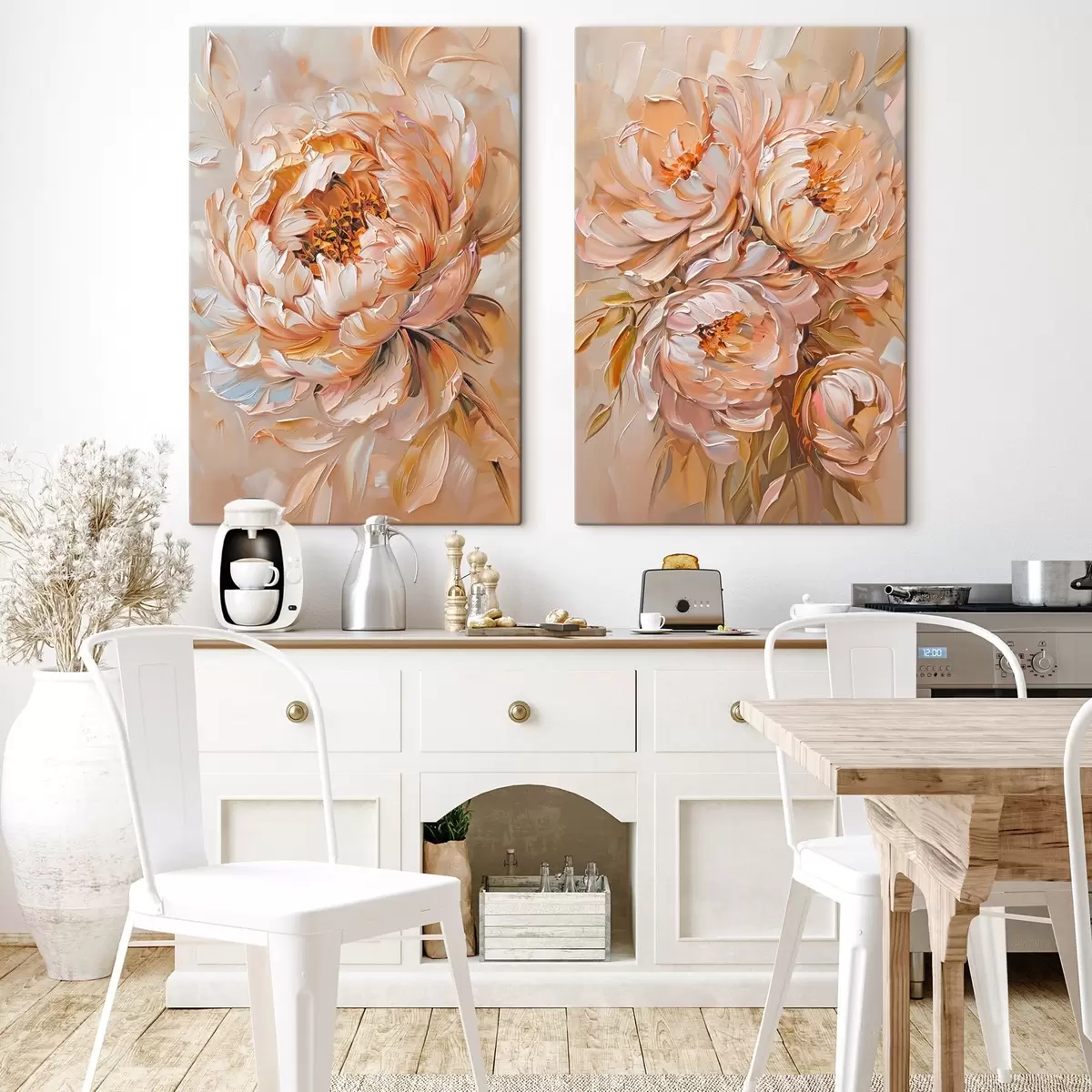 Tableau Délicates pivoines abstraites m00673