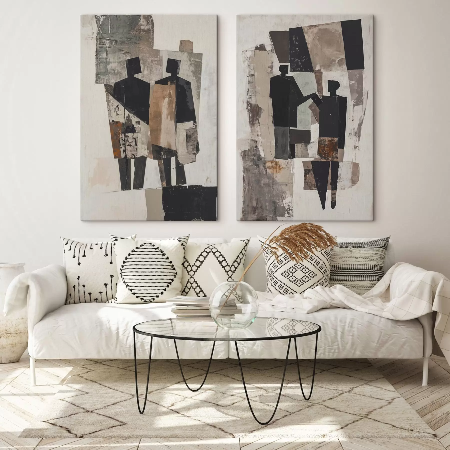 Tableau Abstraction avec des silhouettes m00716