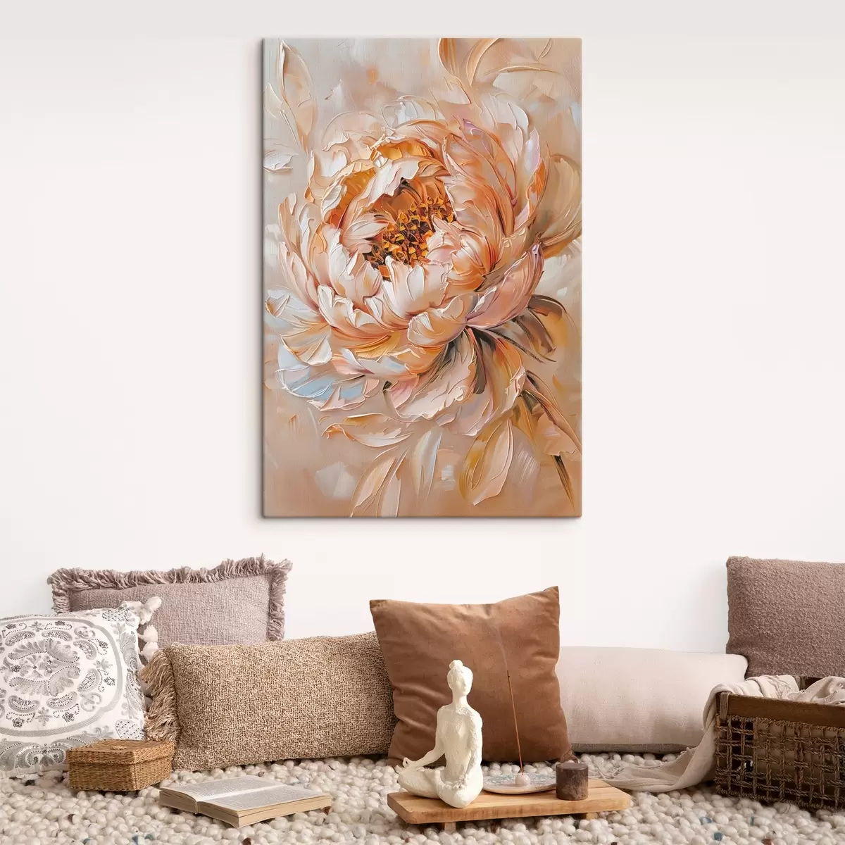 Tableau Pivoine abstraite délicate s45591