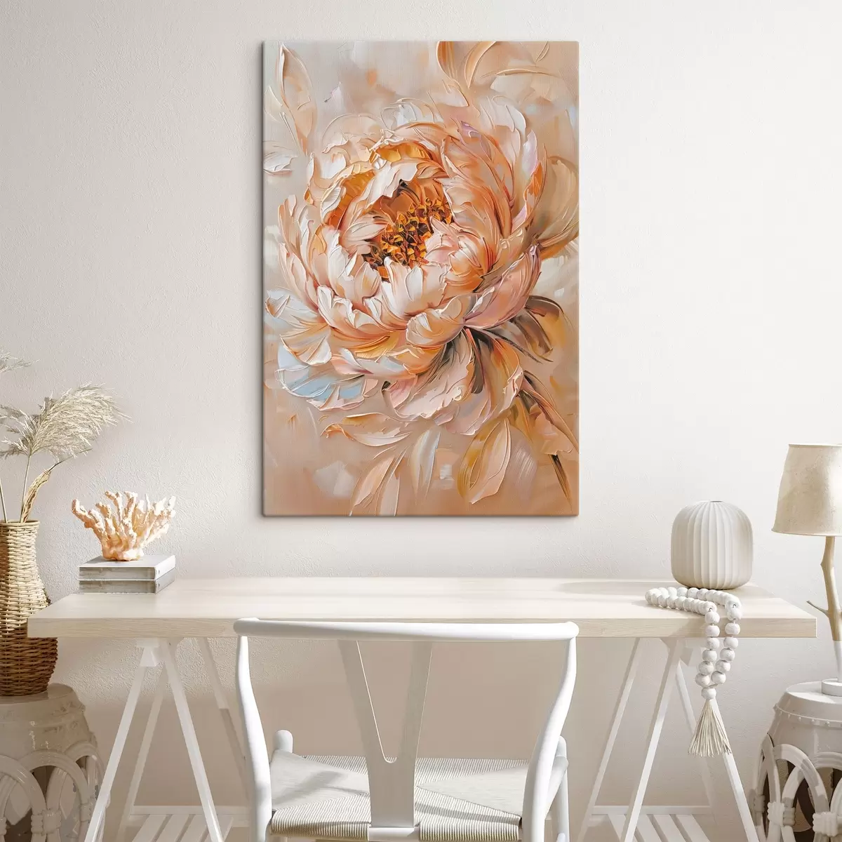 Tableau Pivoine abstraite délicate s45591