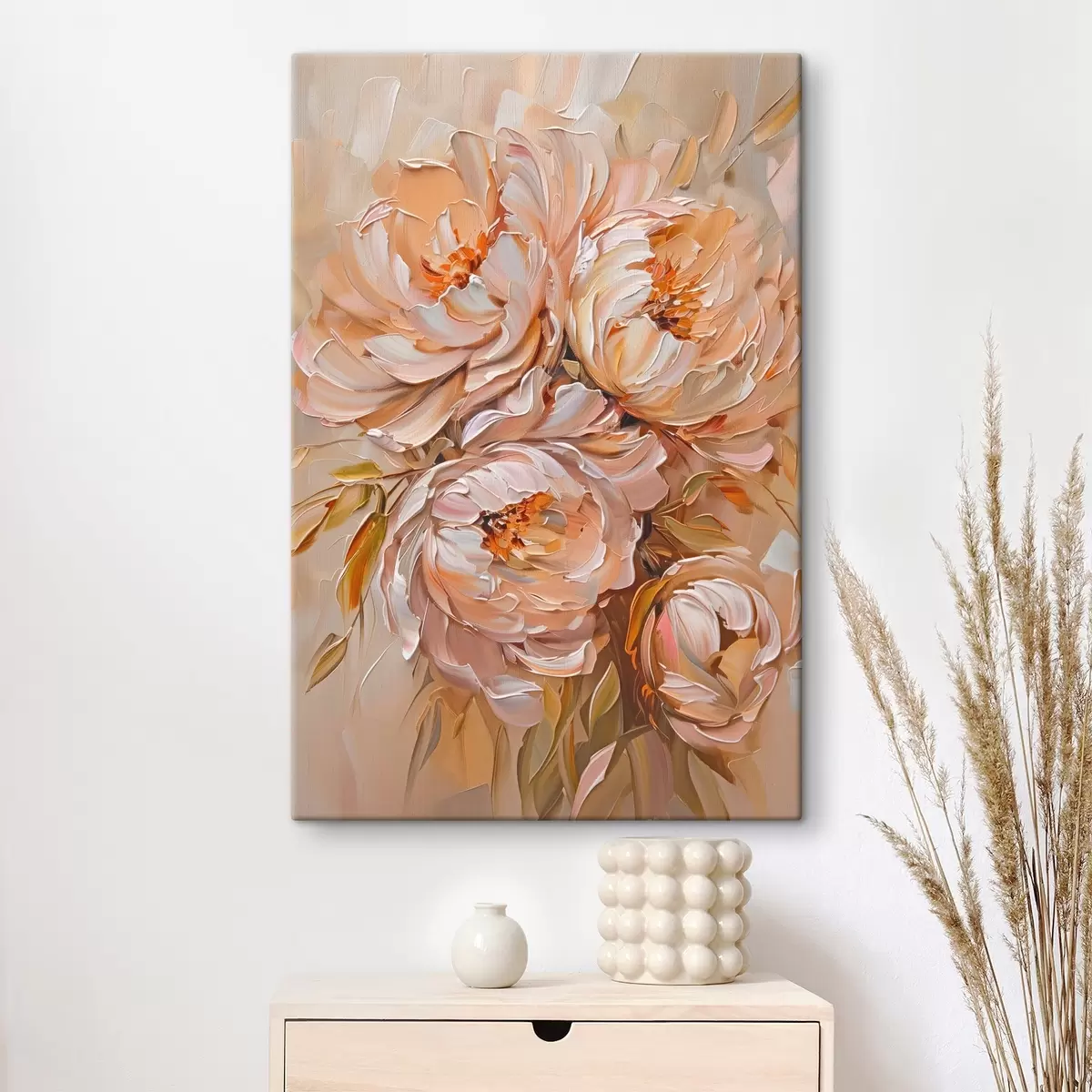 Tableau Délicates pivoines abstraites s45592