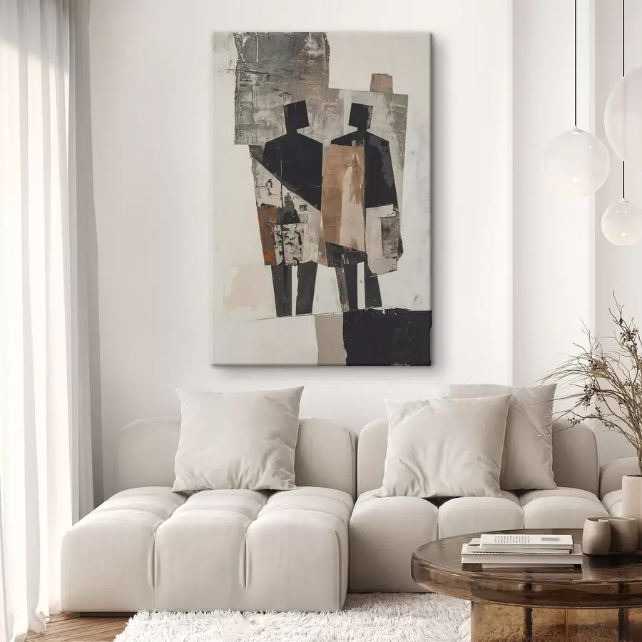 Tableau Abstraction moderne avec silhouettes s45755