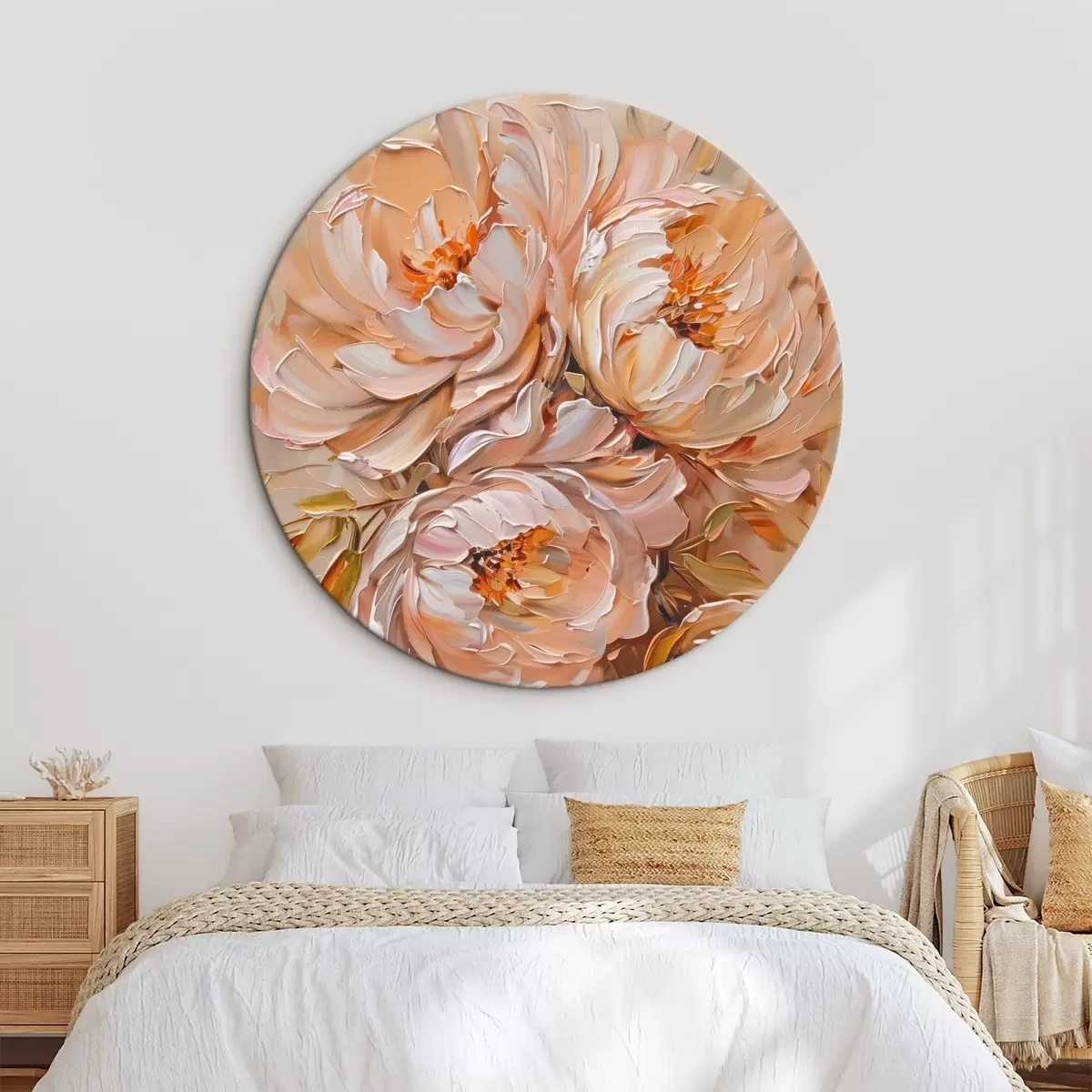Tableaux rondes Délicates pivoines abstraites r45592