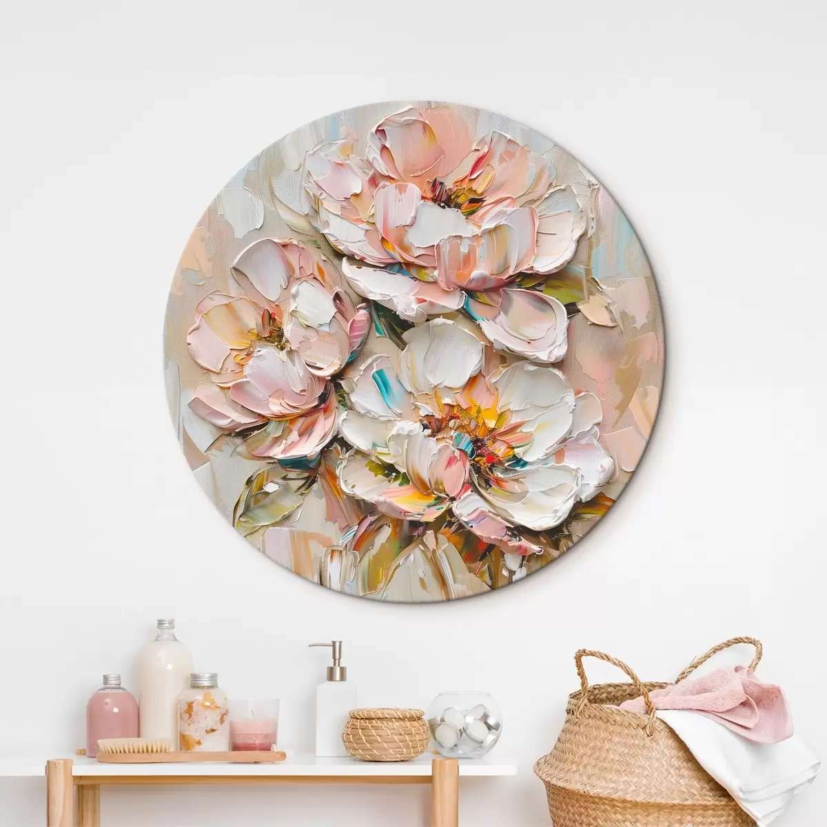 Tableaux rondes Grandes fleurs r45746