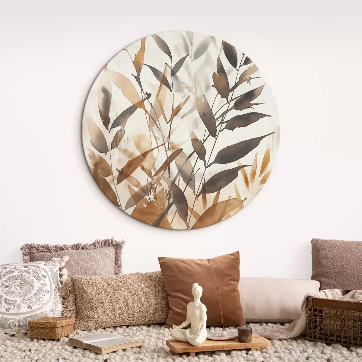 Tableaux rondes Branches délicates de feuilles r45747