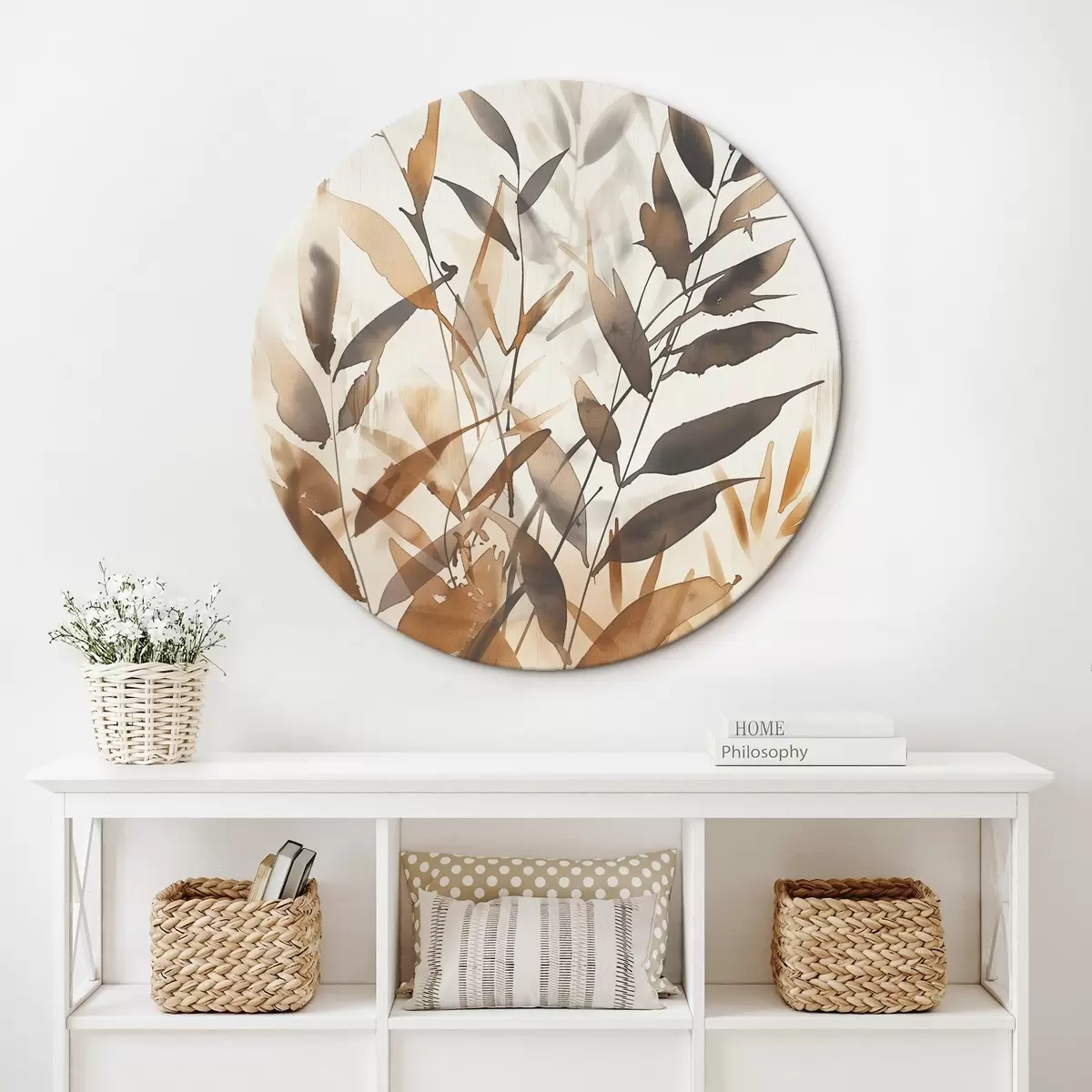 Tableaux rondes Branches délicates de feuilles r45747