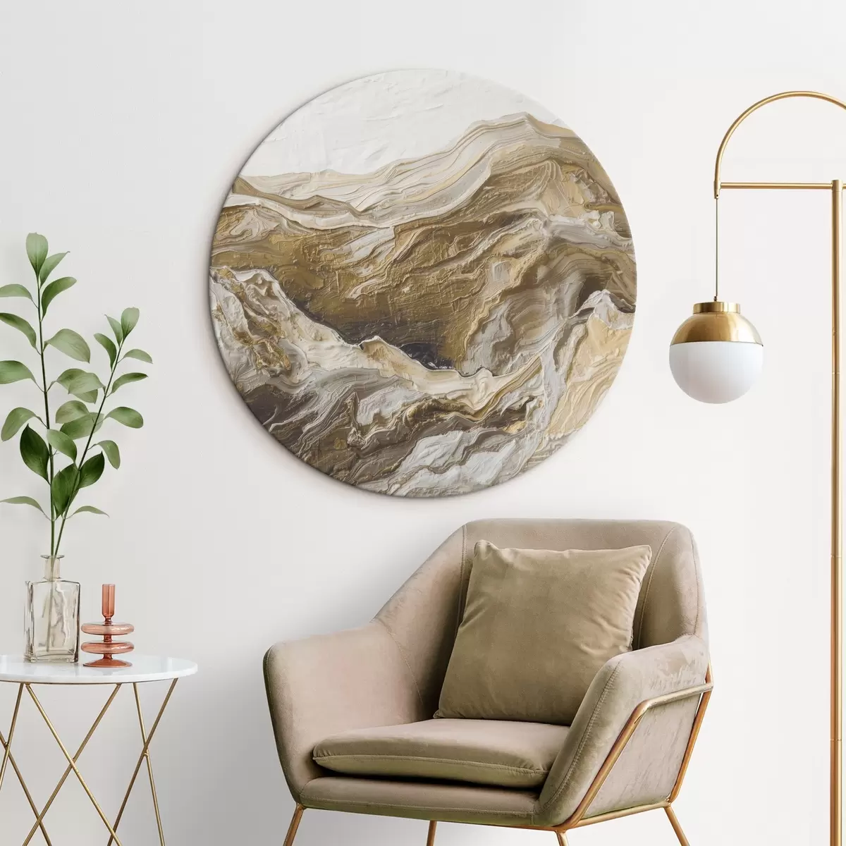 Tableaux rondes Paysage de montagne abstrait r45750