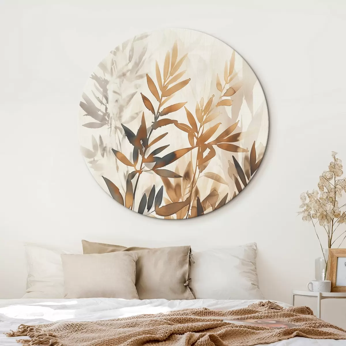 Tableaux rondes Branches délicates de feuilles r45752