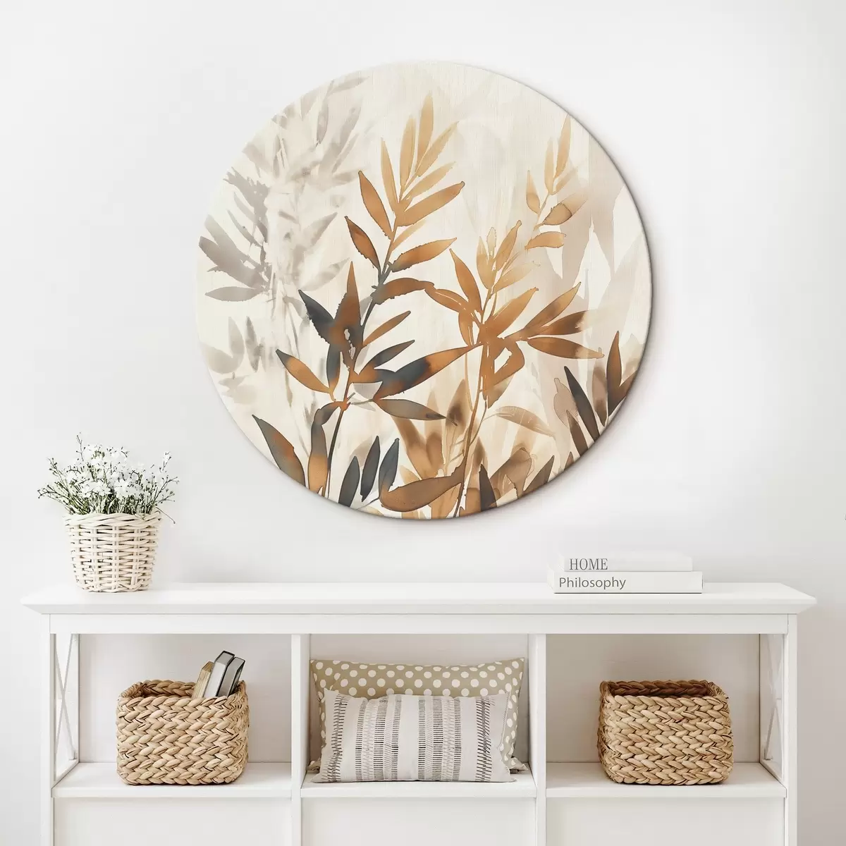 Tableaux rondes Branches délicates de feuilles r45752