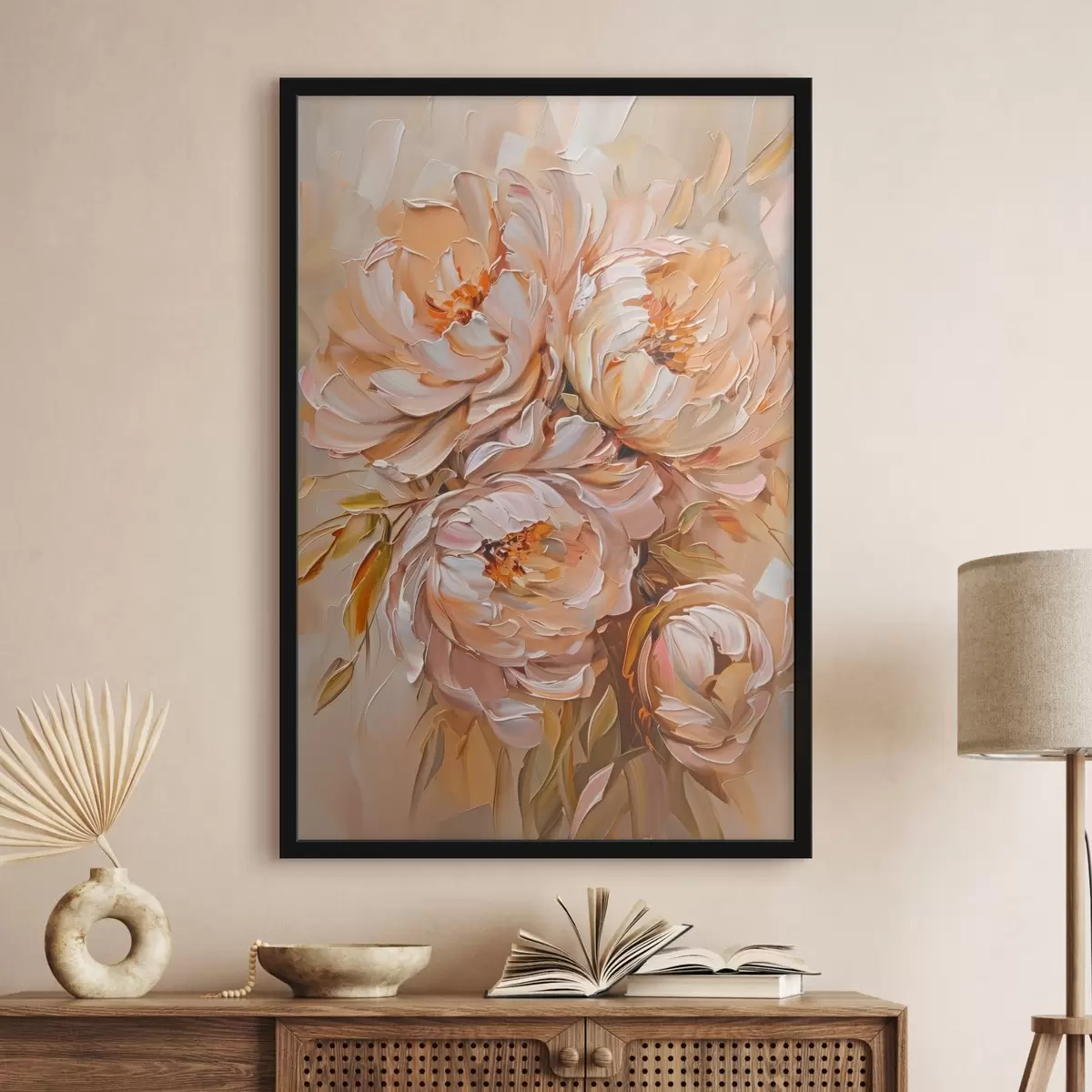 Poster Délicates pivoines abstraites f45592
