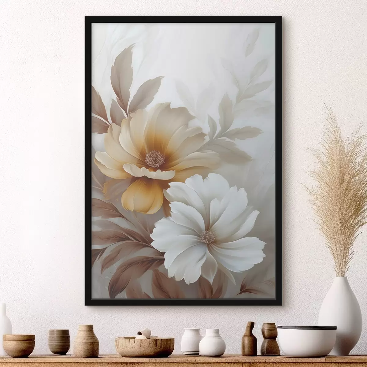 Poster Fleurs avec feuilles f45745