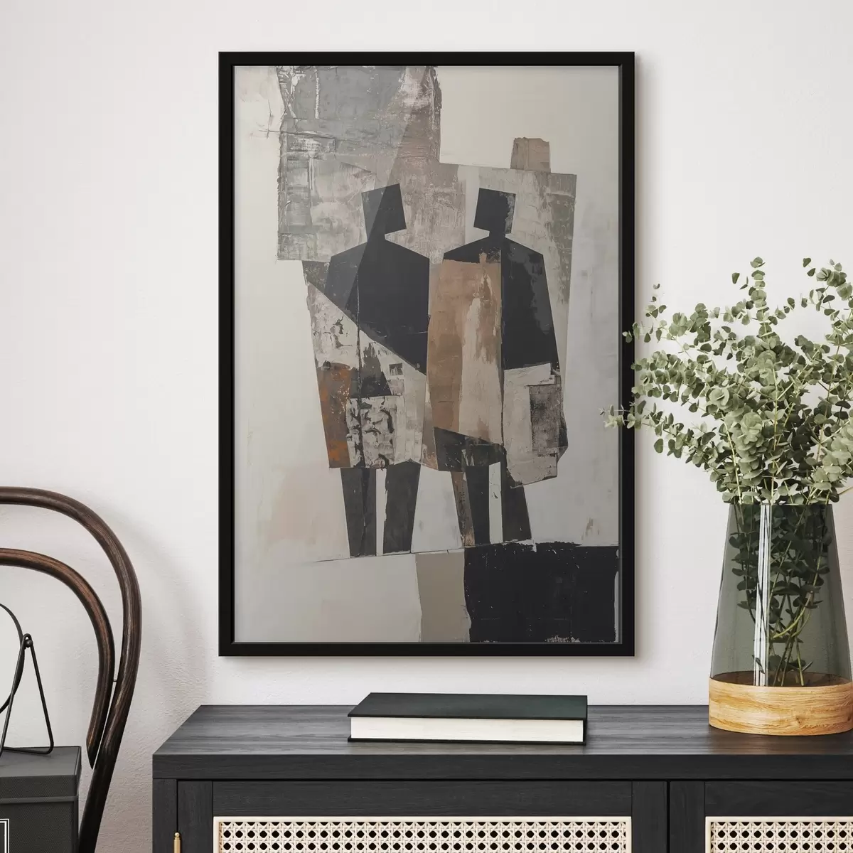Poster Abstraction moderne avec silhouettes f45755