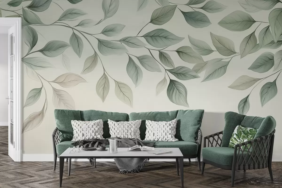 Papier peint Feuilles suspendues w04518
