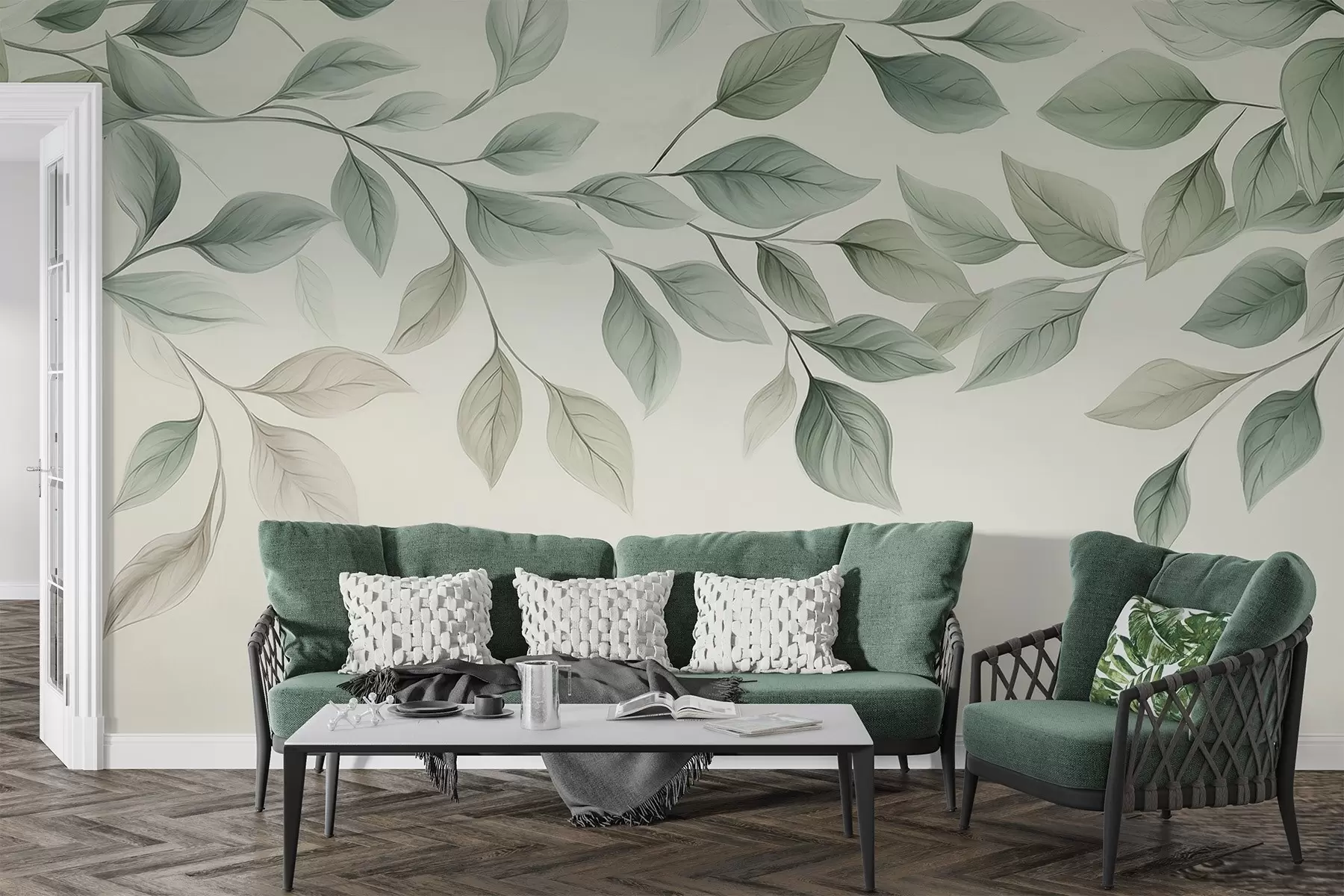 Papier peint Feuilles suspendues w04518
