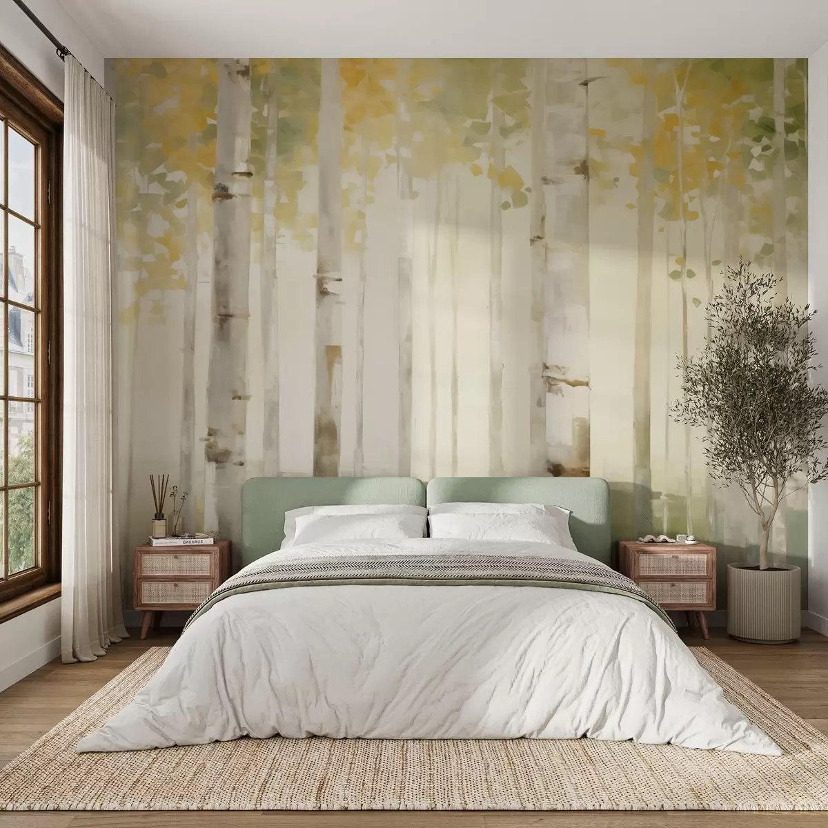 Papier peint Forêt de bouleaux w04520