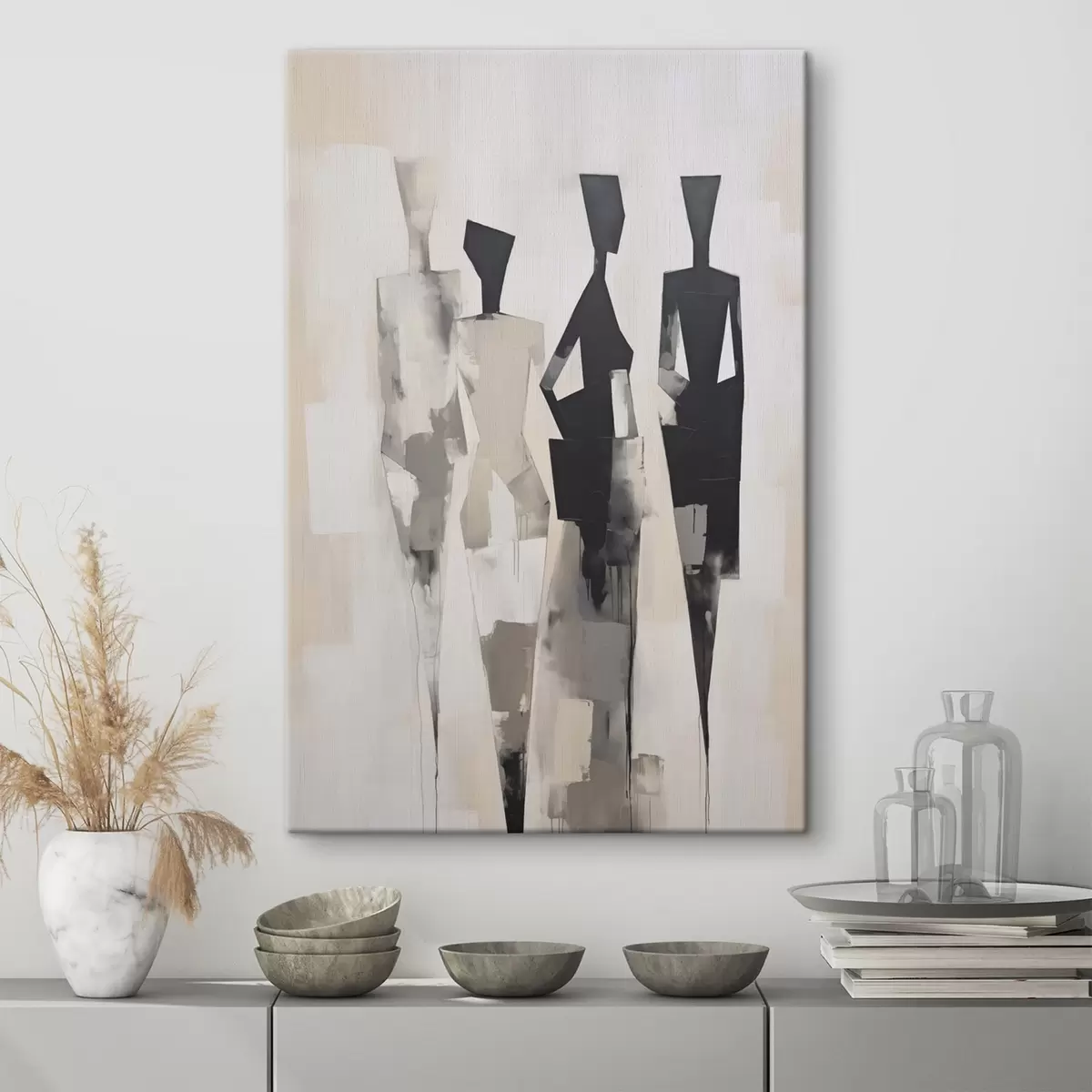 Tableau Silhouettes abstraites de personnes s45758