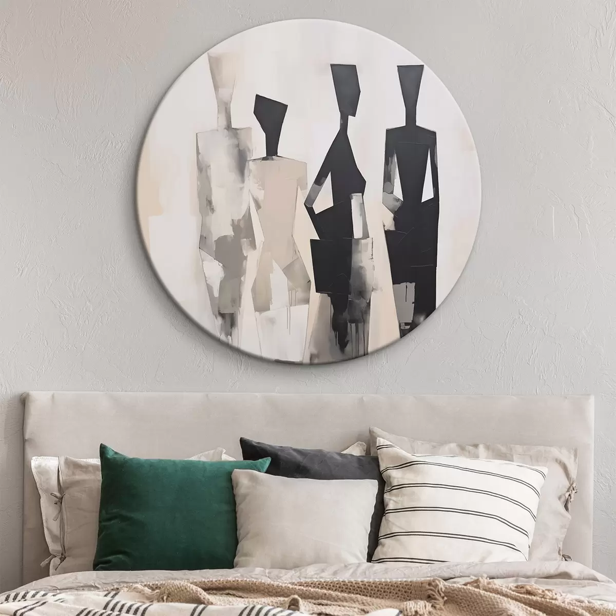 Tableaux rondes Silhouettes abstraites de personnes r45758