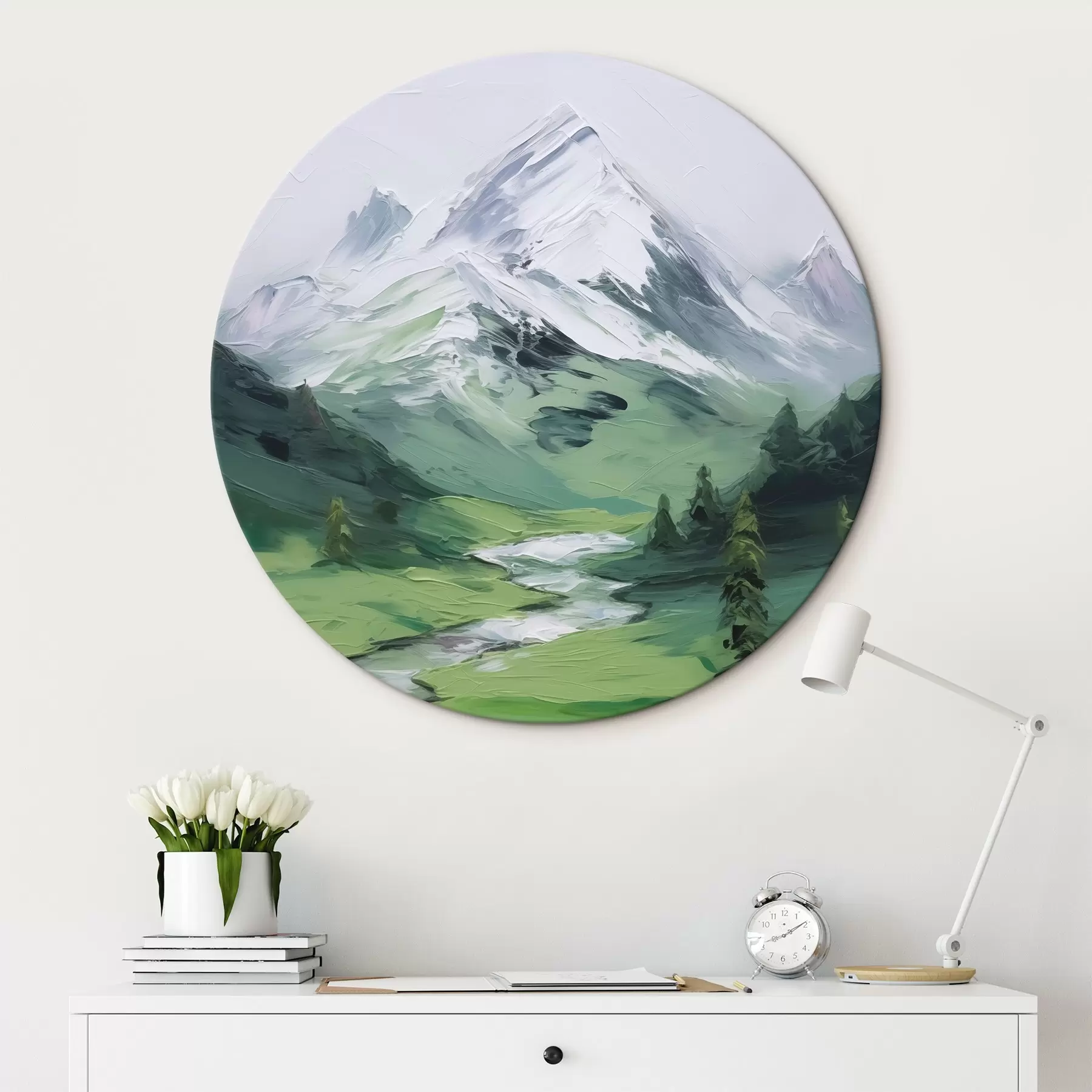 Tableau Peinture imitant une vallée montagneuse r45775