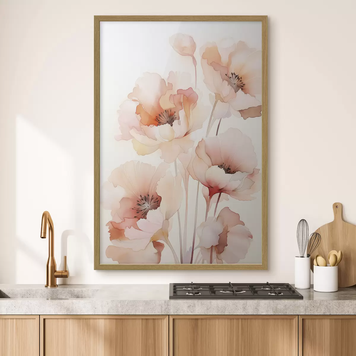 Poster Imitation aquarelle de coquelicots f45760
