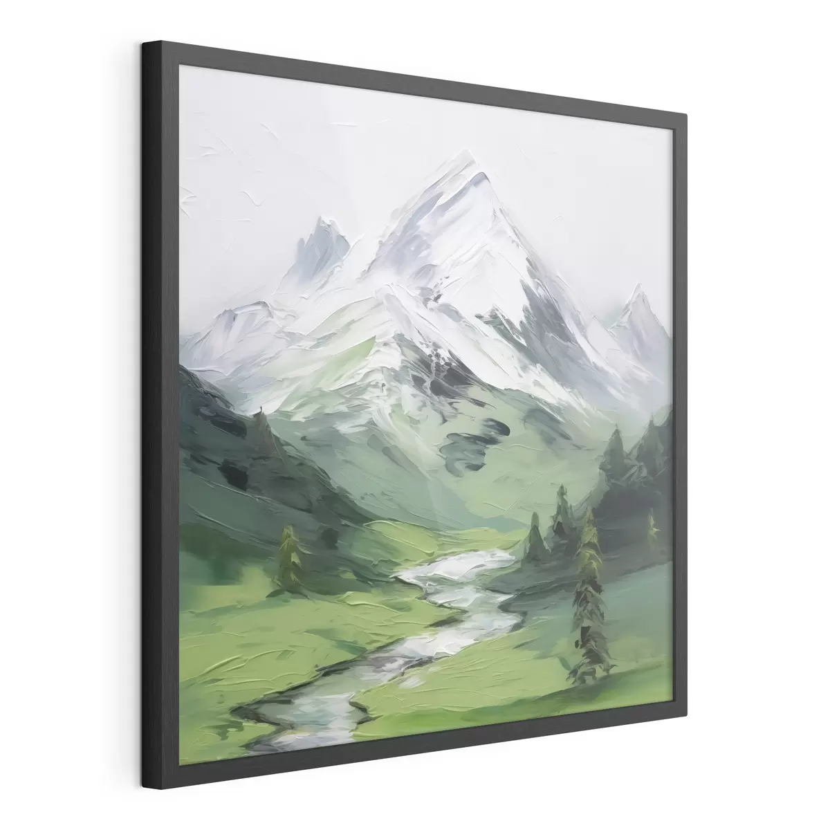 Poster Peinture imitant une vallée montagneuse f45775