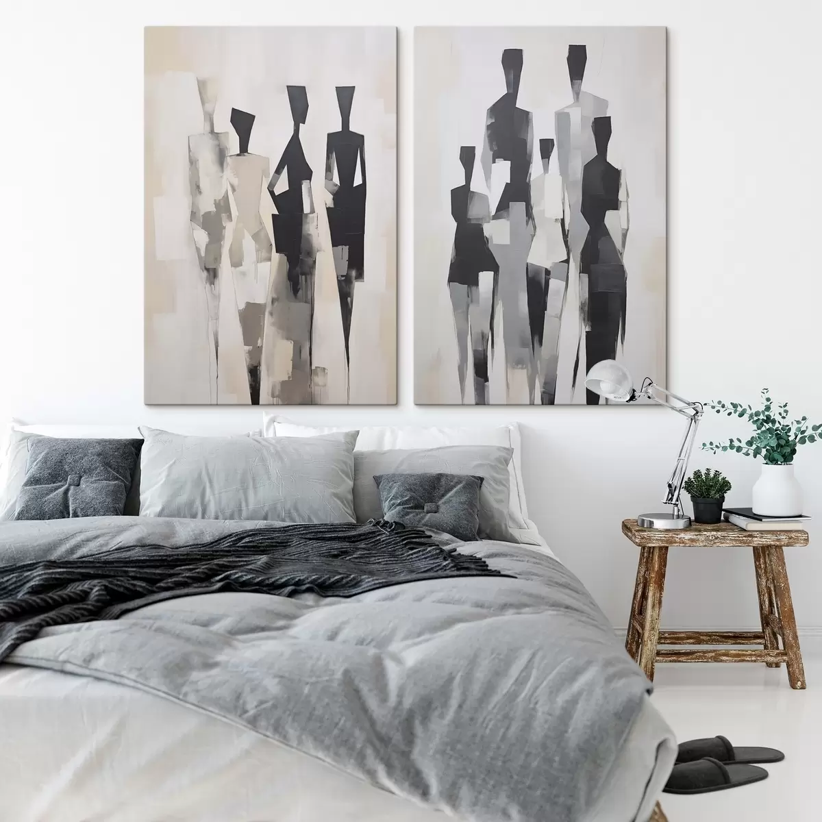 Tableau Silhouettes abstraites de personnes m00722
