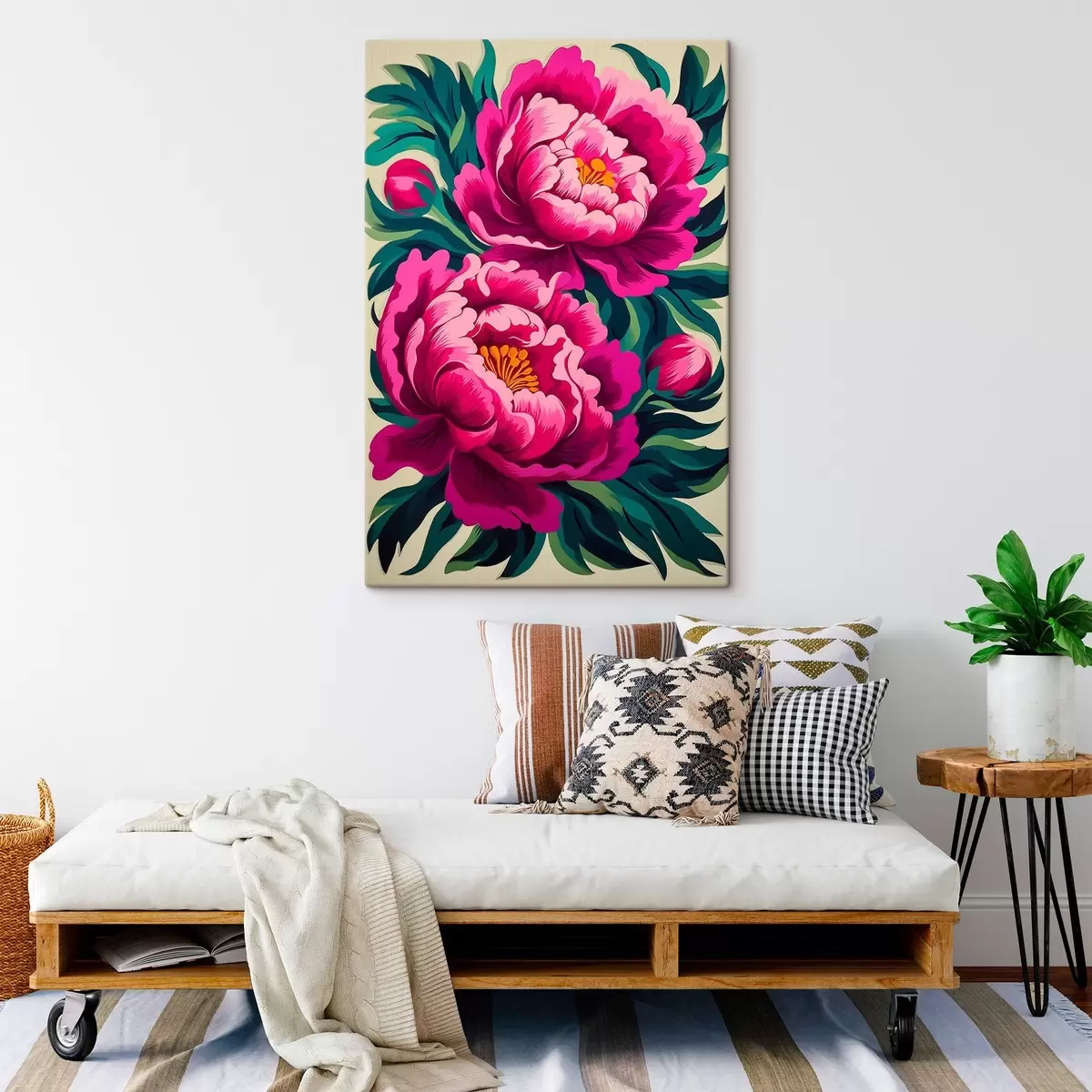 Tableau Gros plan sur les pivoines s45781