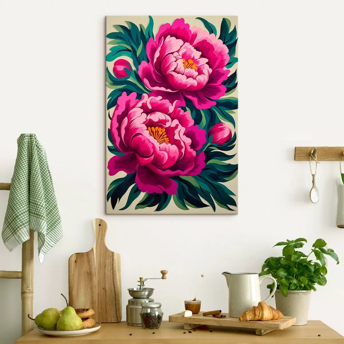Tableau Gros plan sur les pivoines s45781