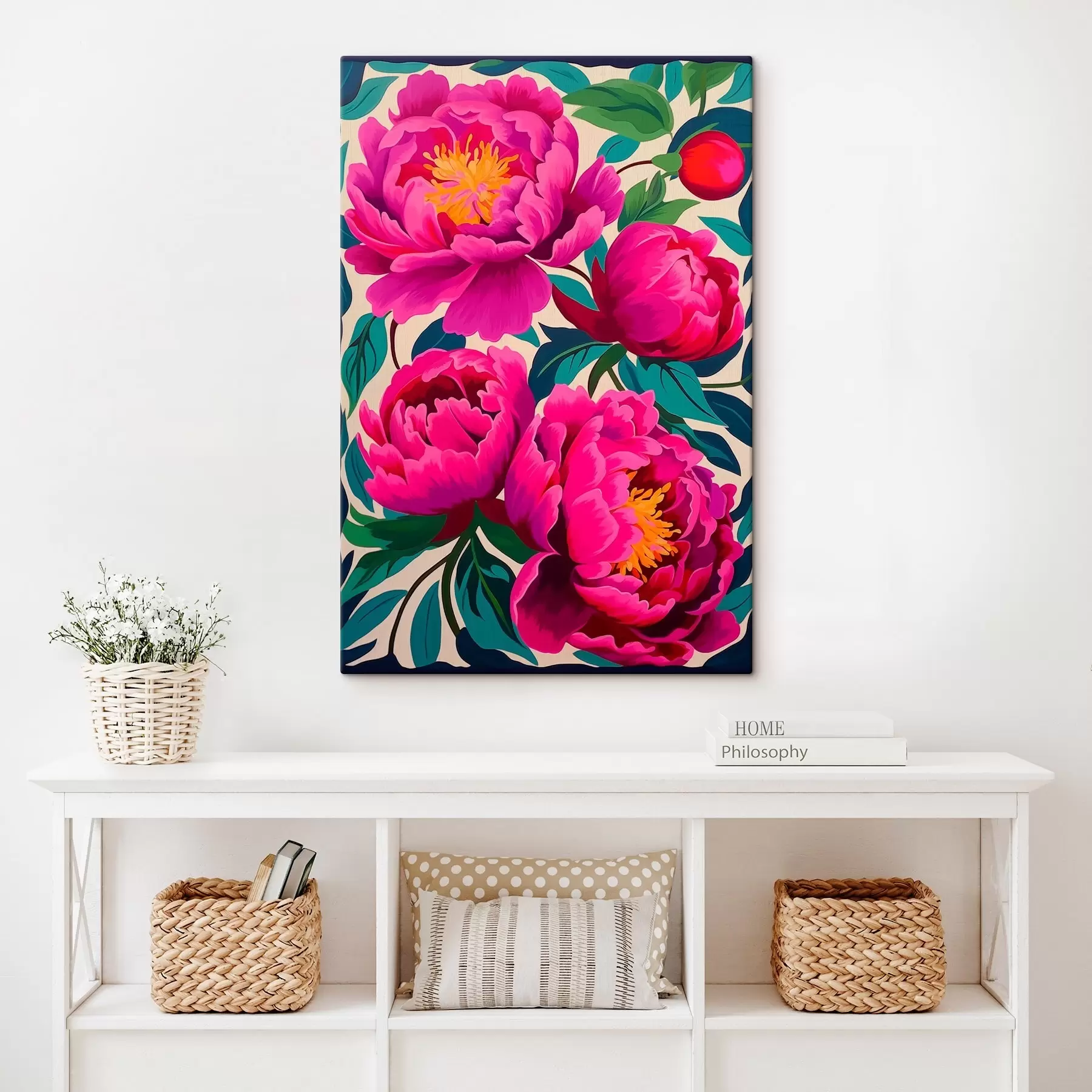 Tableau Gros plan sur les pivoines s45782