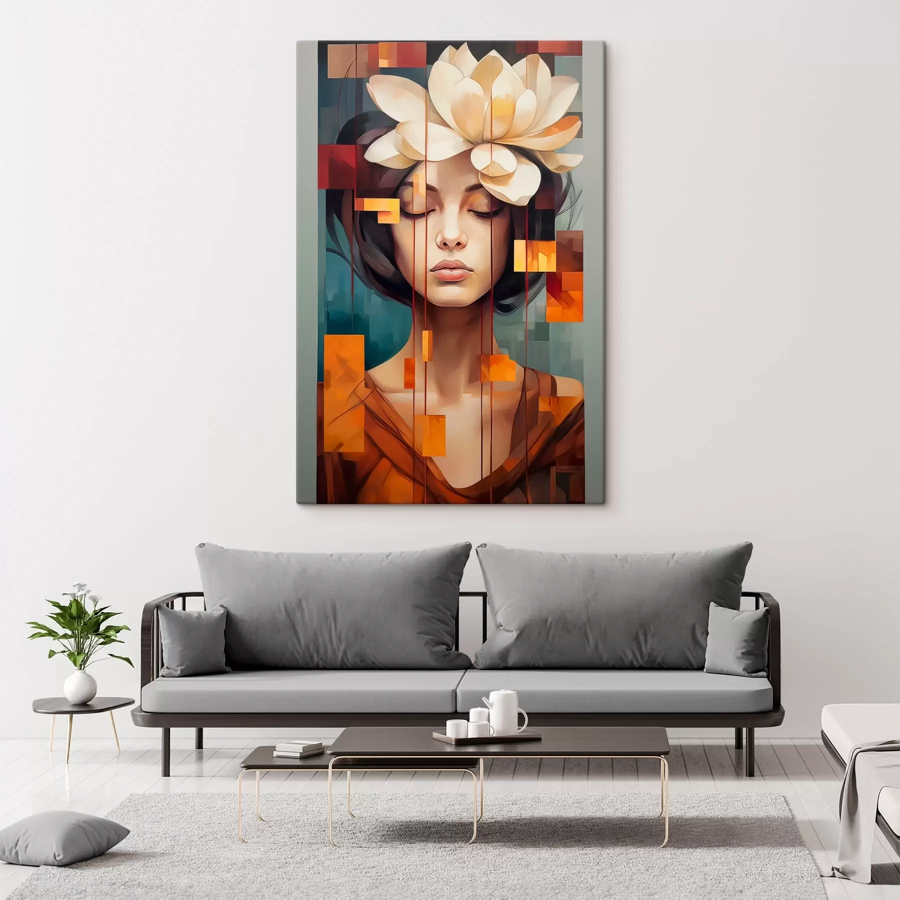 Tableau Femme avec une fleur s45796