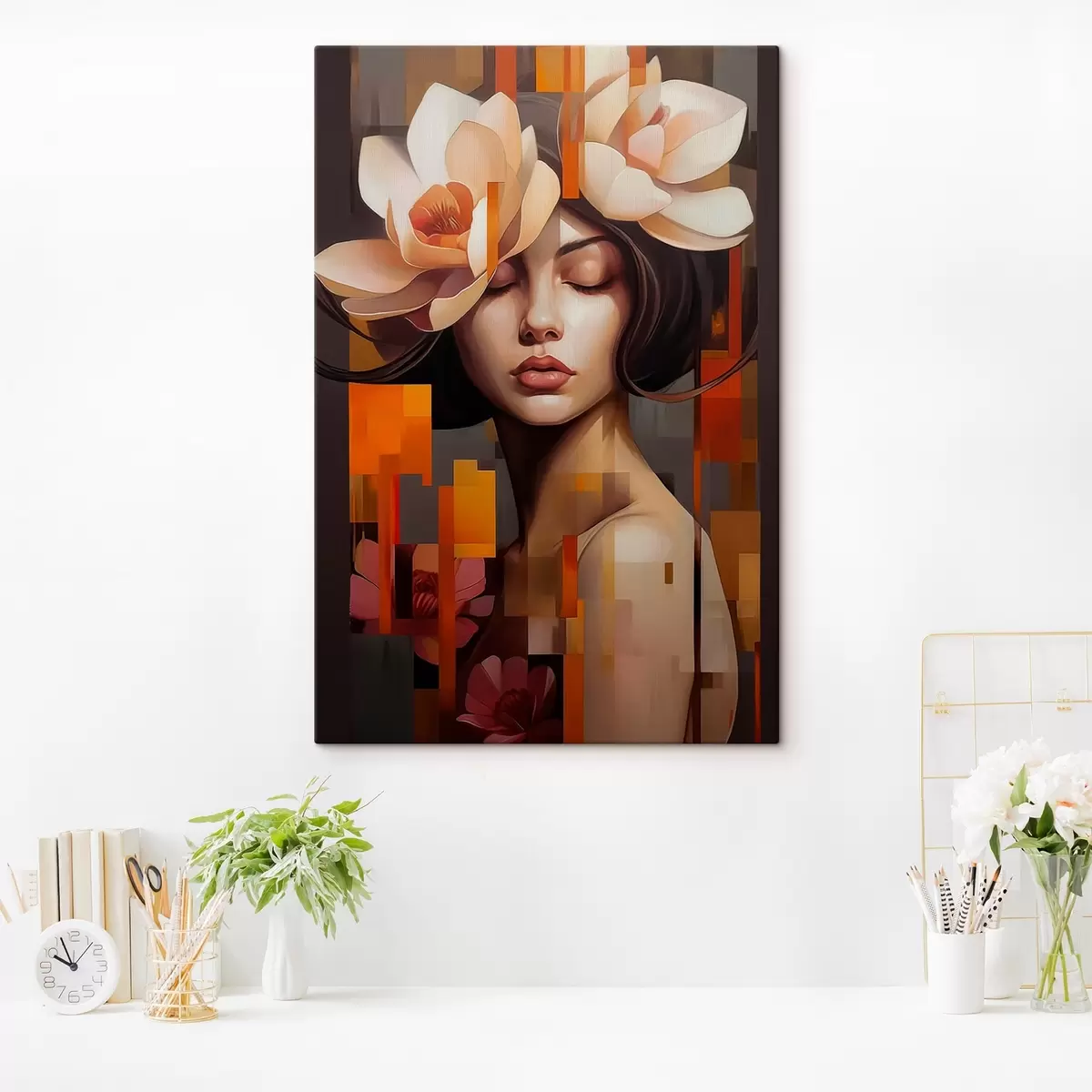 Tableau Femme avec une fleur s45797
