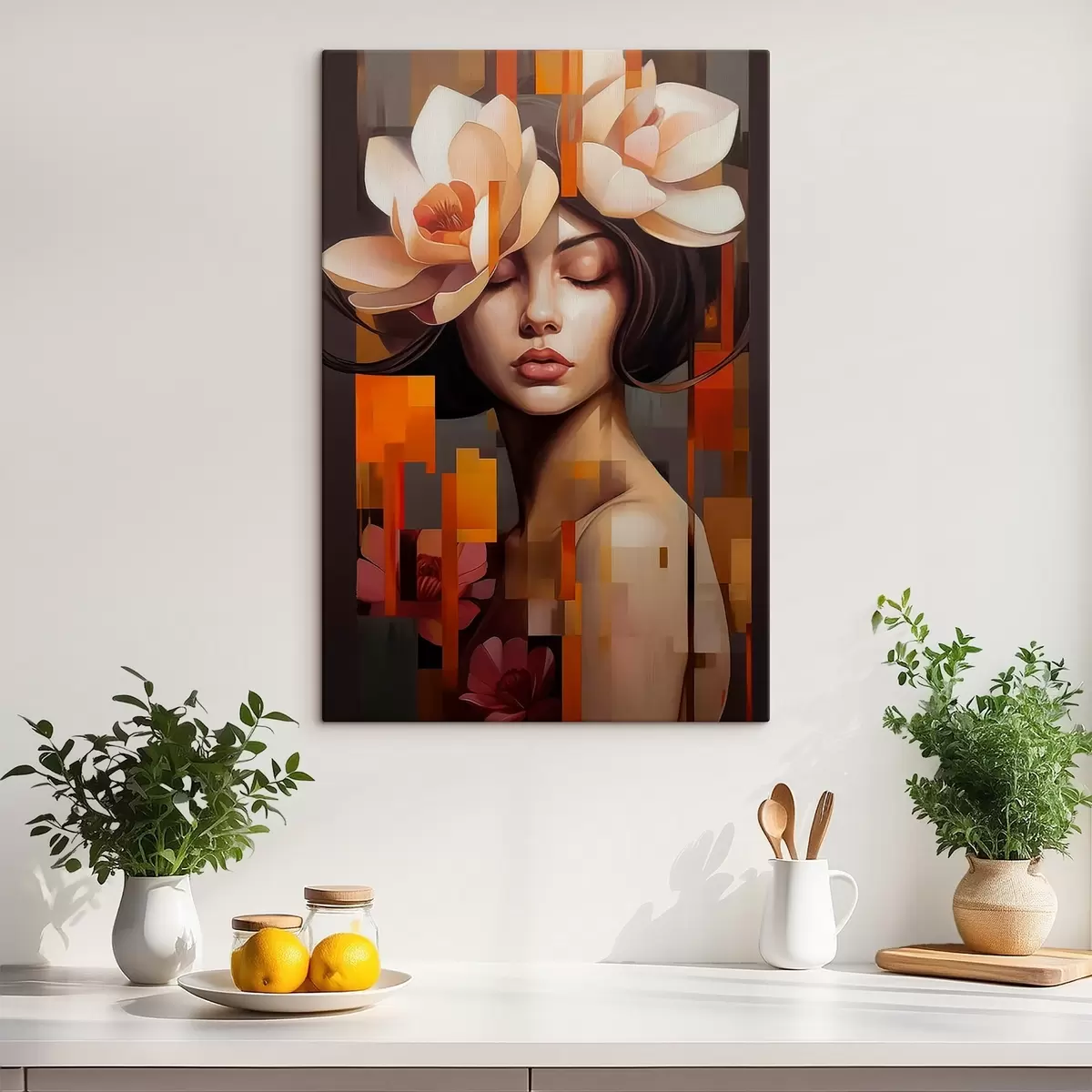 Tableau Femme avec une fleur s45797