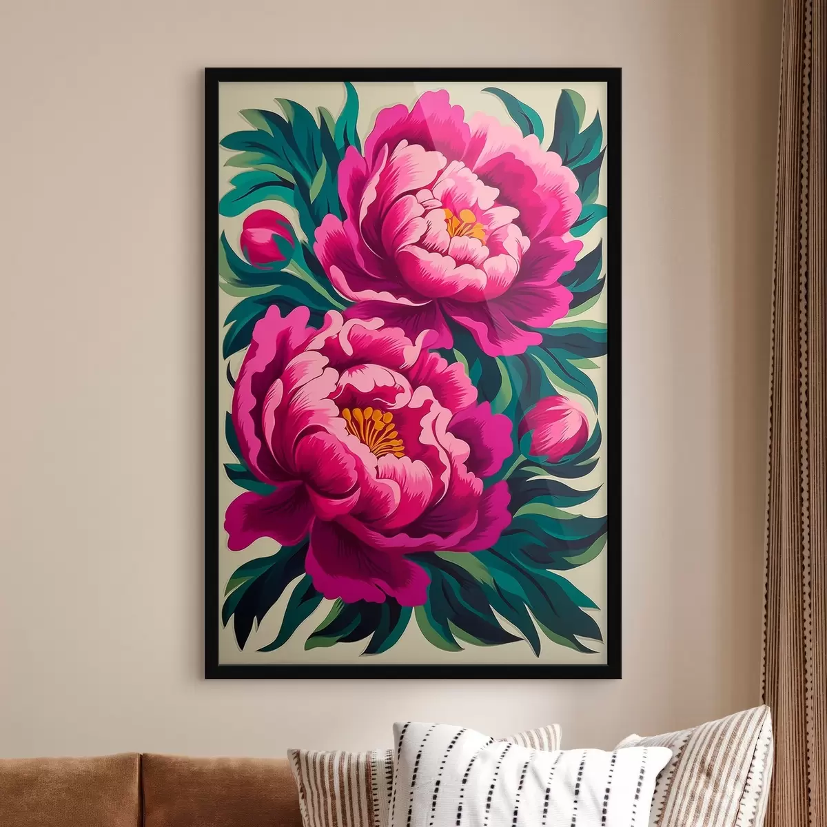 Poster Gros plan sur les pivoines f45781