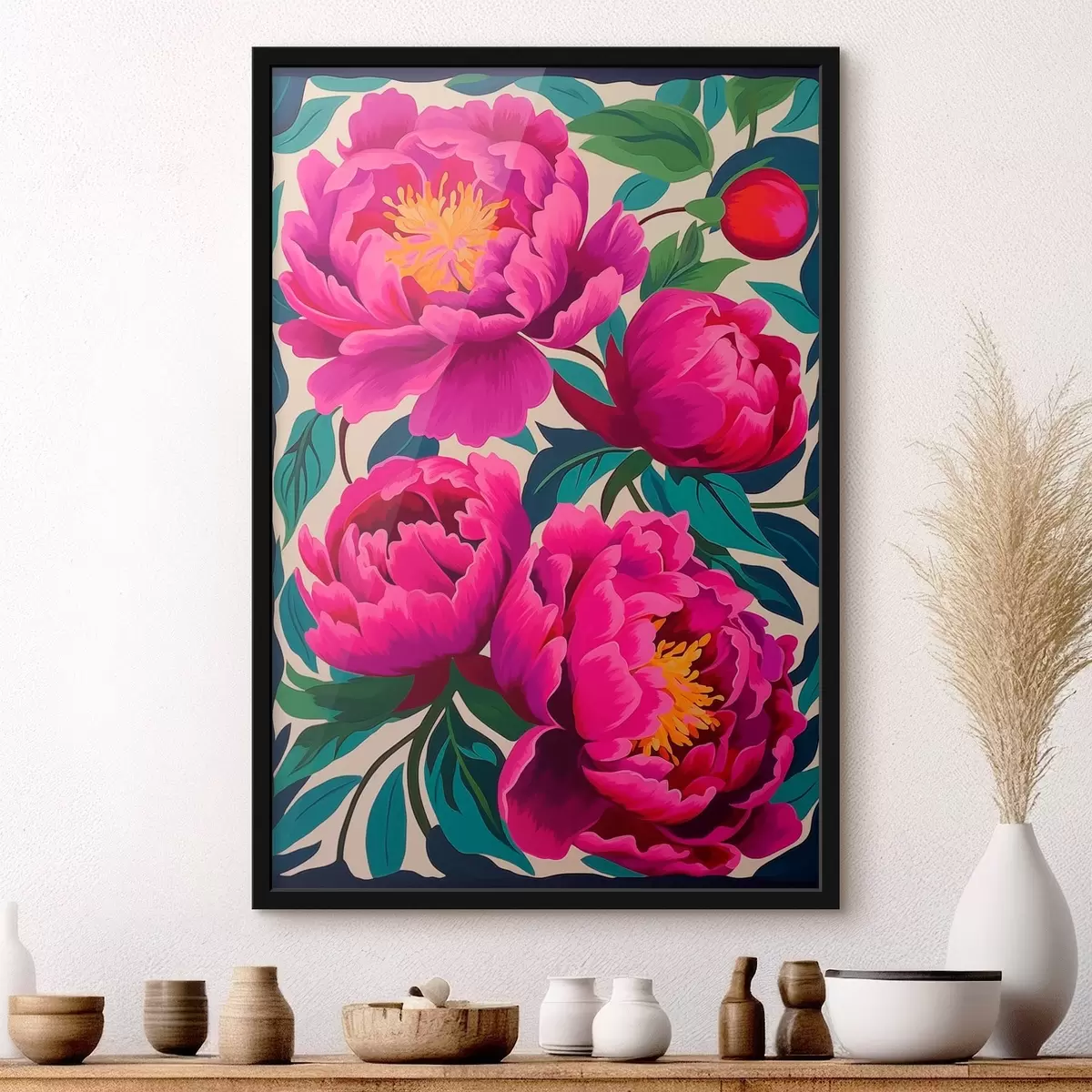 Poster Gros plan sur les pivoines f45782