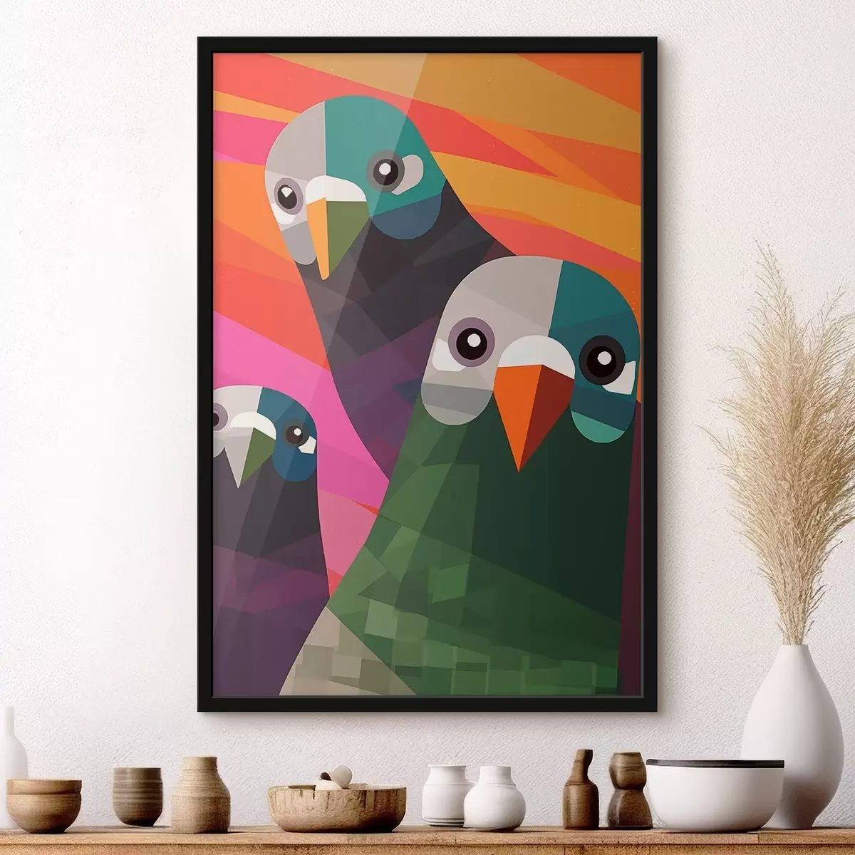 Poster Trois pigeons f45798