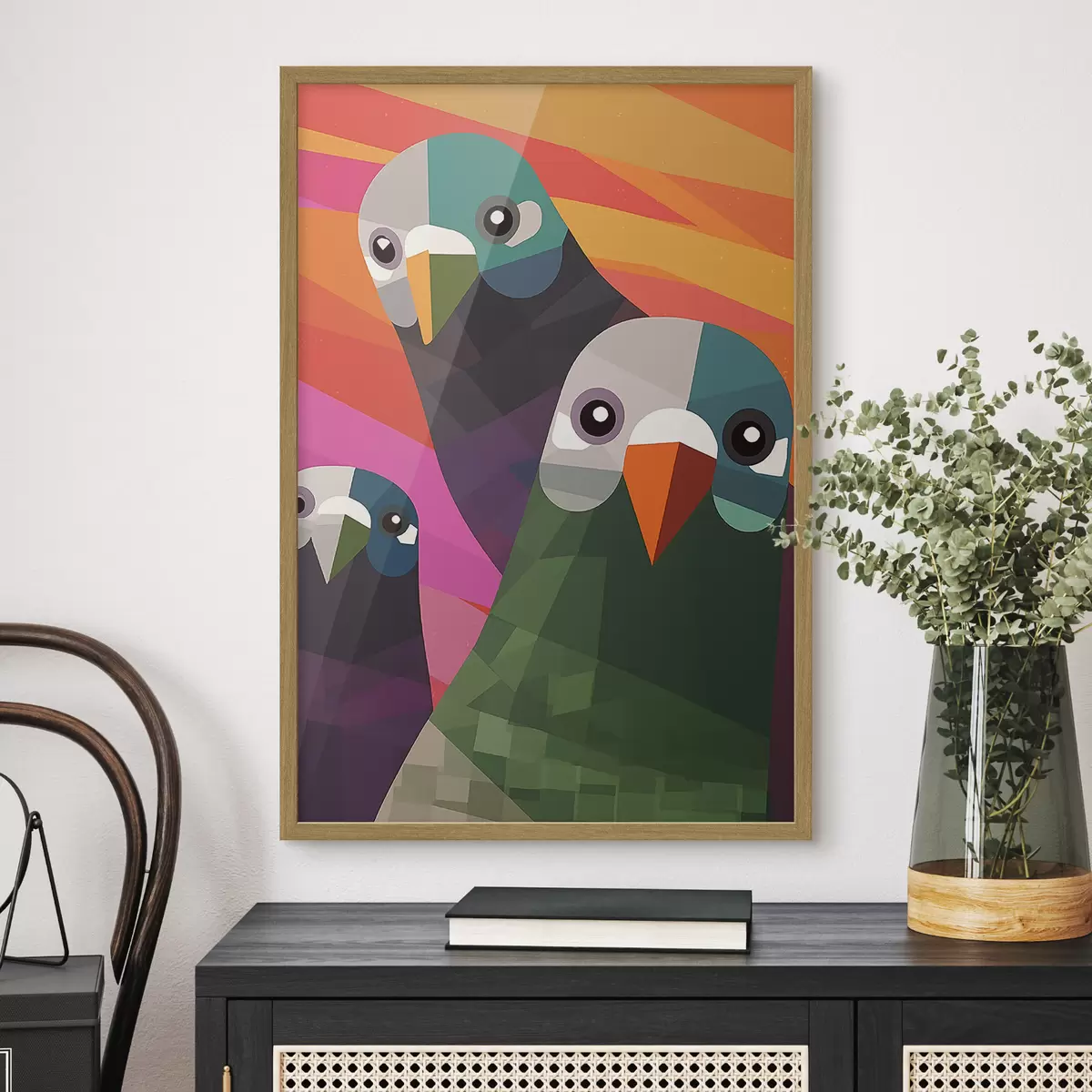 Poster Trois pigeons f45798