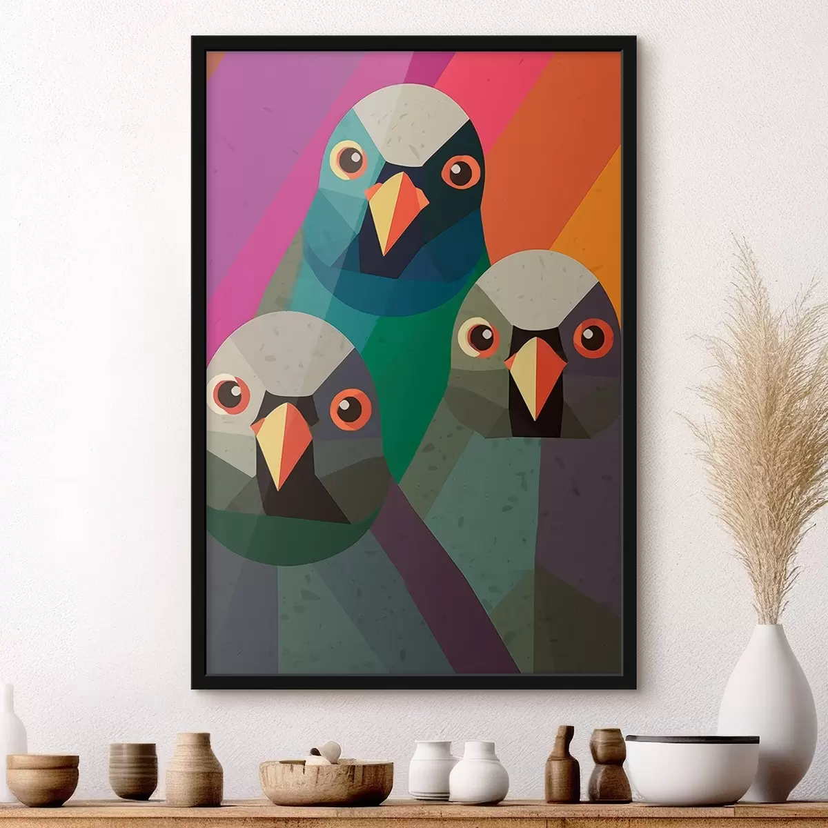 Poster Trois pigeons f45799