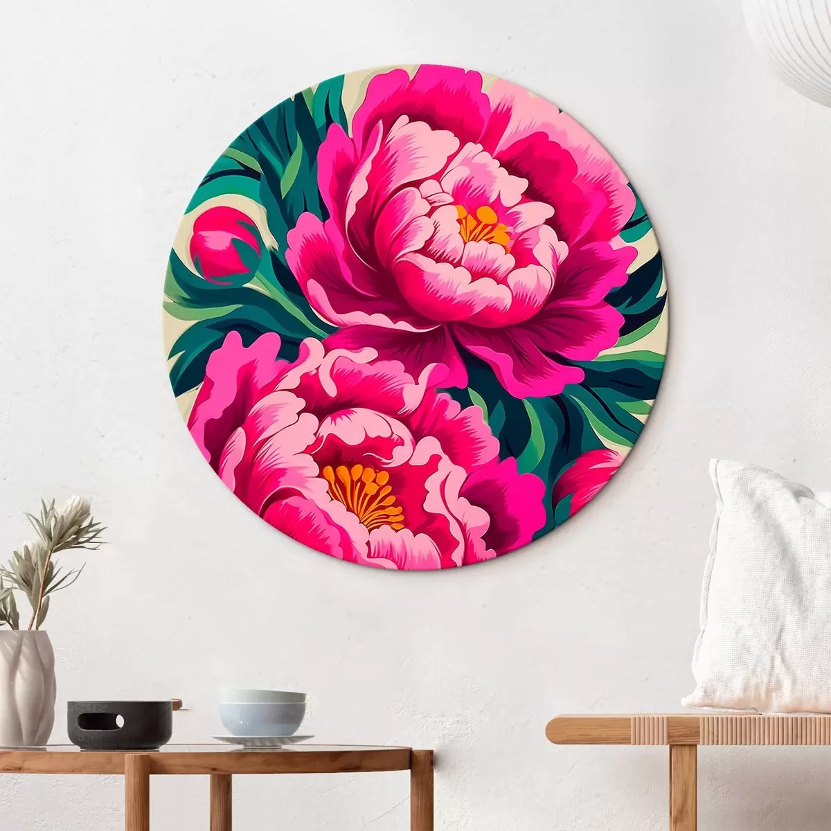 Tableaux rondes Gros plan sur les pivoines r45781