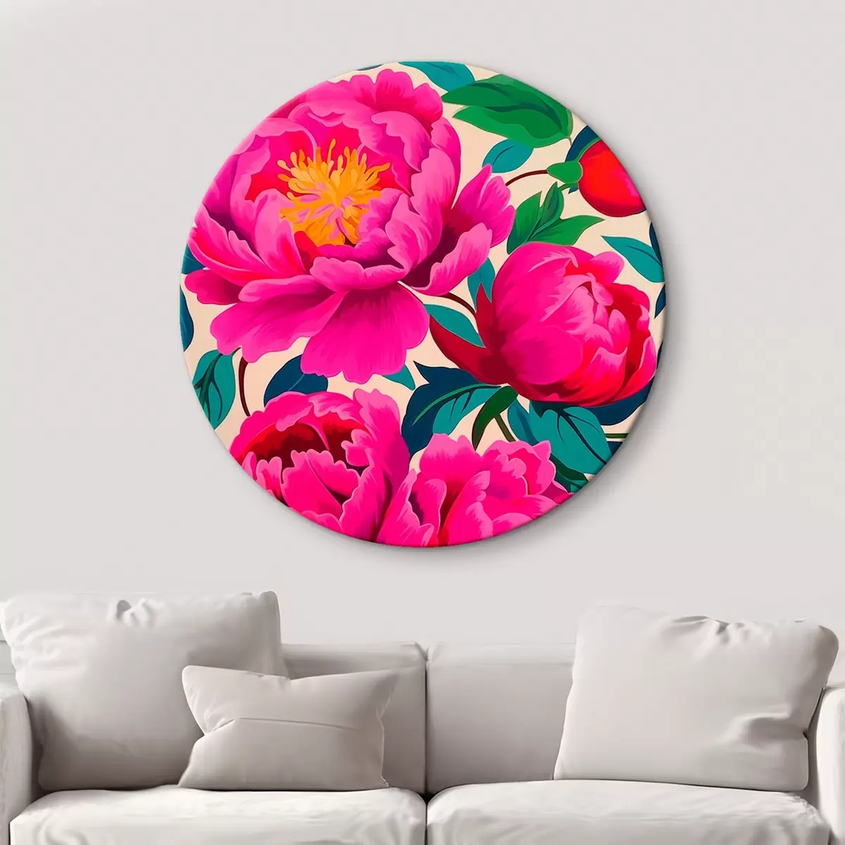 Tableaux rondes Gros plan sur les pivoines r45782