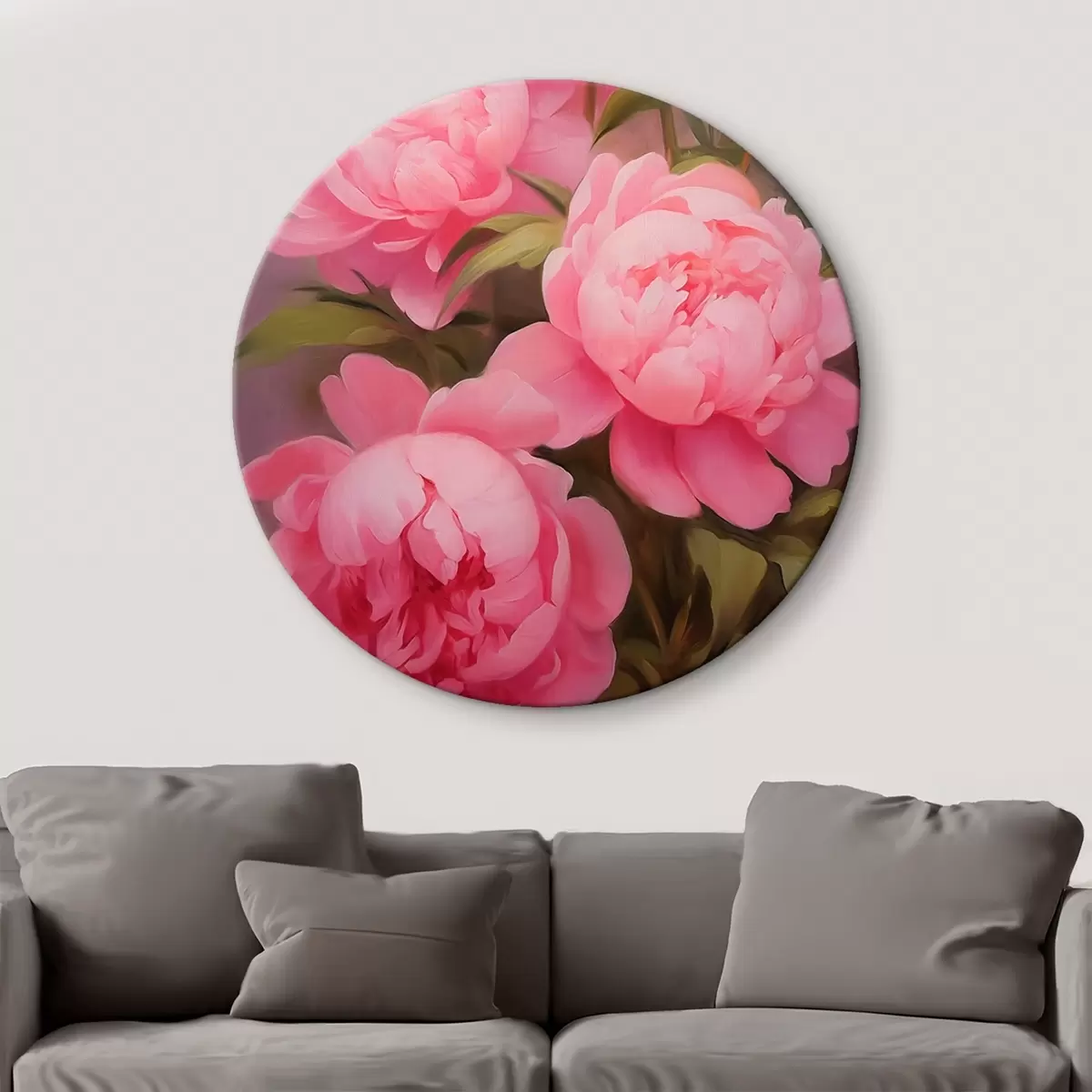Tableaux rondes Pivoines roses r45783
