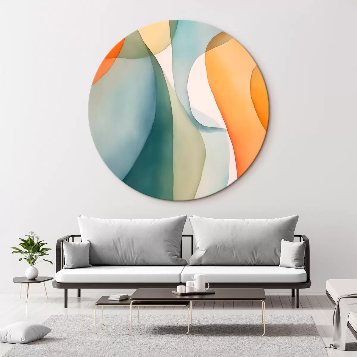 Tableaux rondes Vagues abstraites r45786