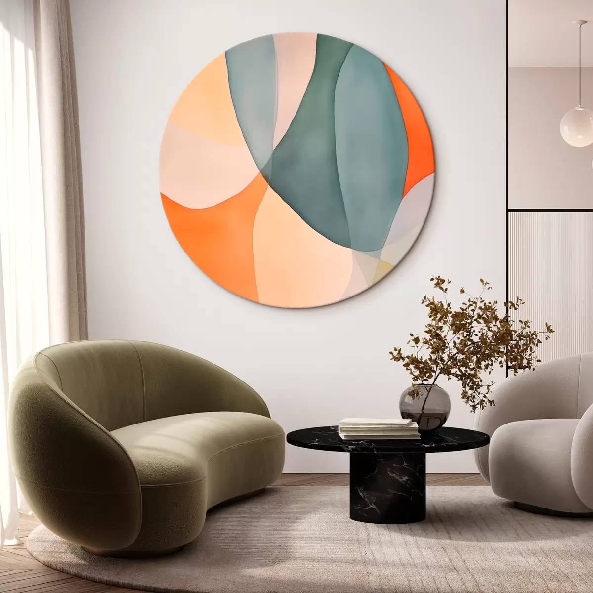Tableaux rondes Vagues abstraites r45787