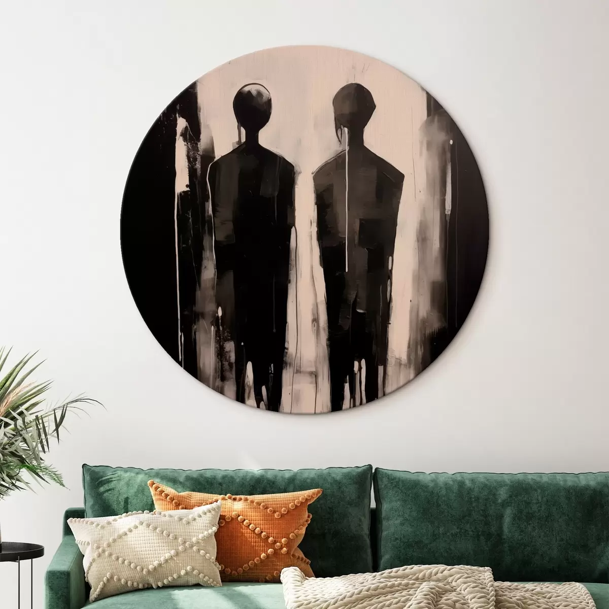 Tableaux rondes Deux silhouettes r45789