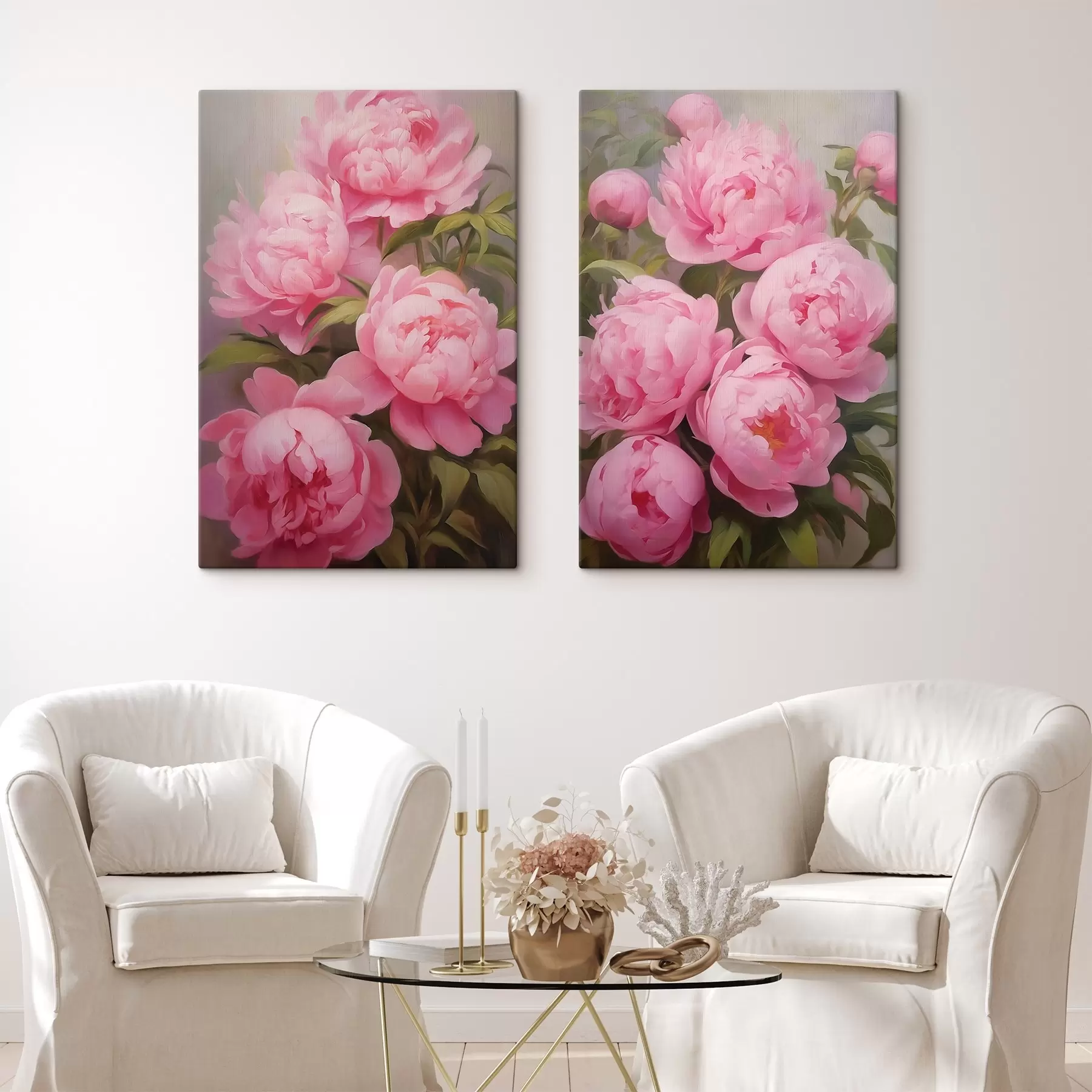 Tableau Pivoines roses m00728