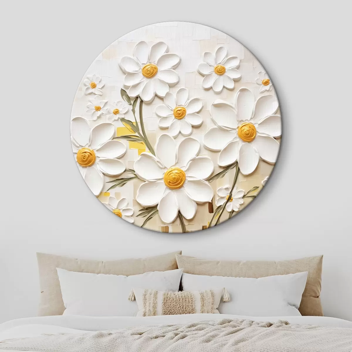 Tableaux rondes Composition florale en style volumétrique avec accents r45267