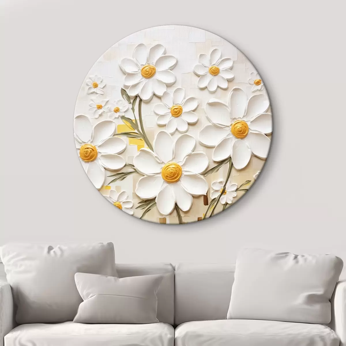 Tableaux rondes Composition florale en style volumétrique avec accents r45267