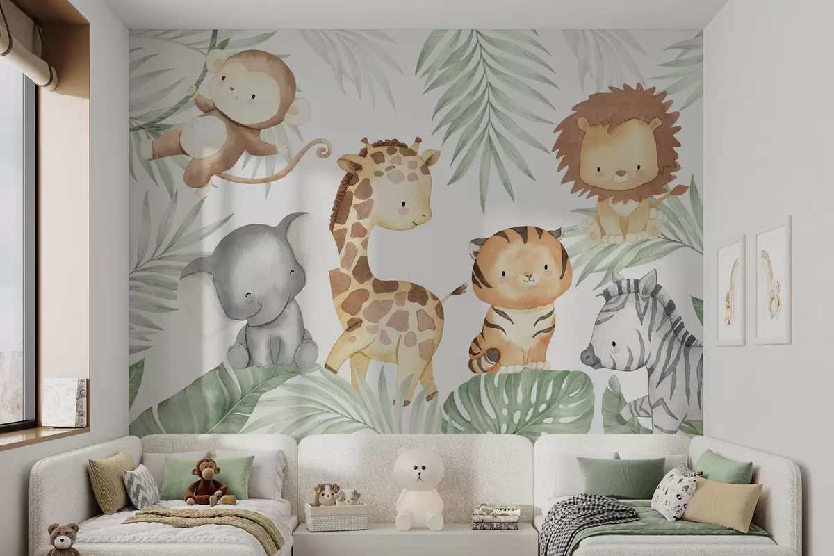 Papier peint Animaux mignons sous les tropiques w04537