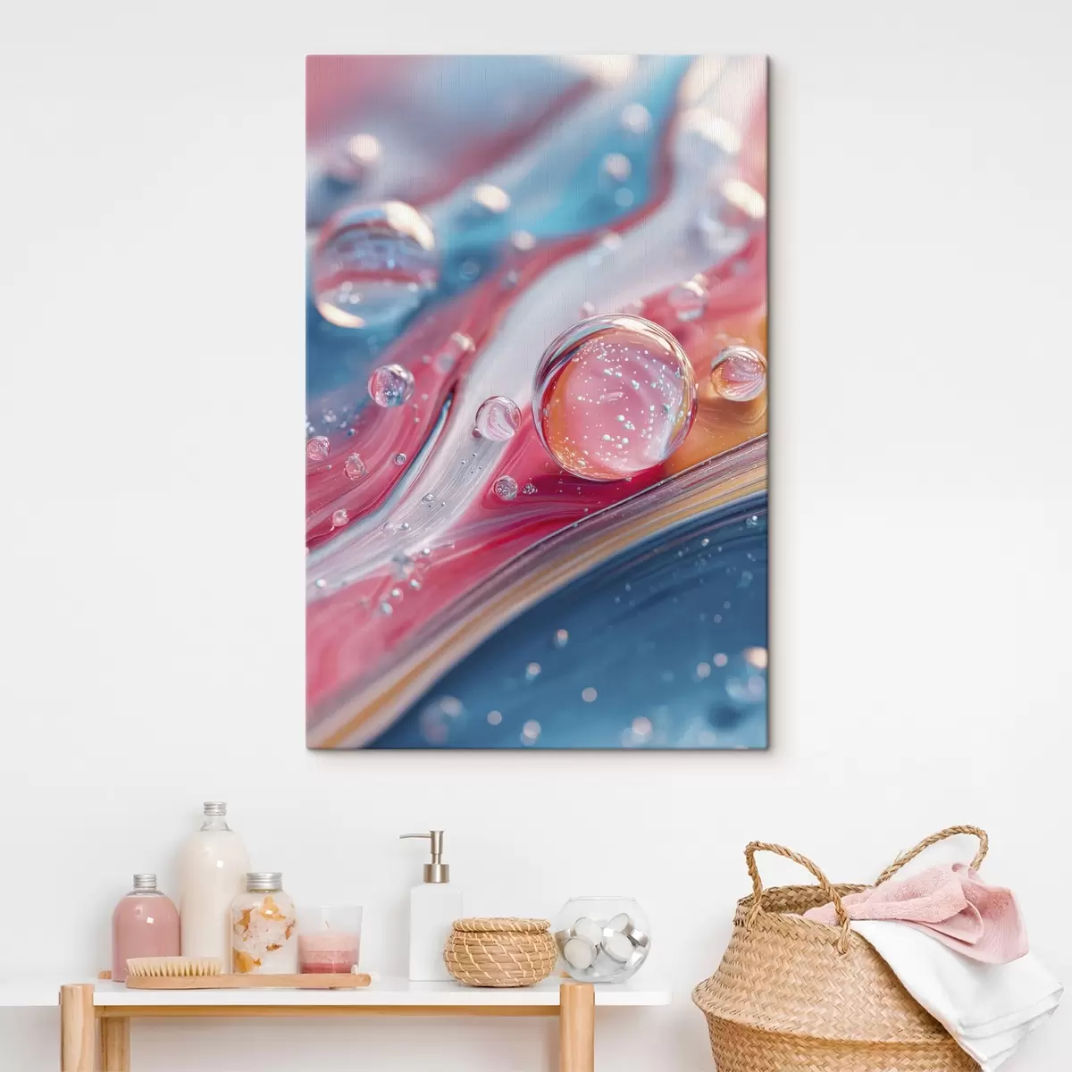 Tableau vagues multicolores avec des bulles s45706