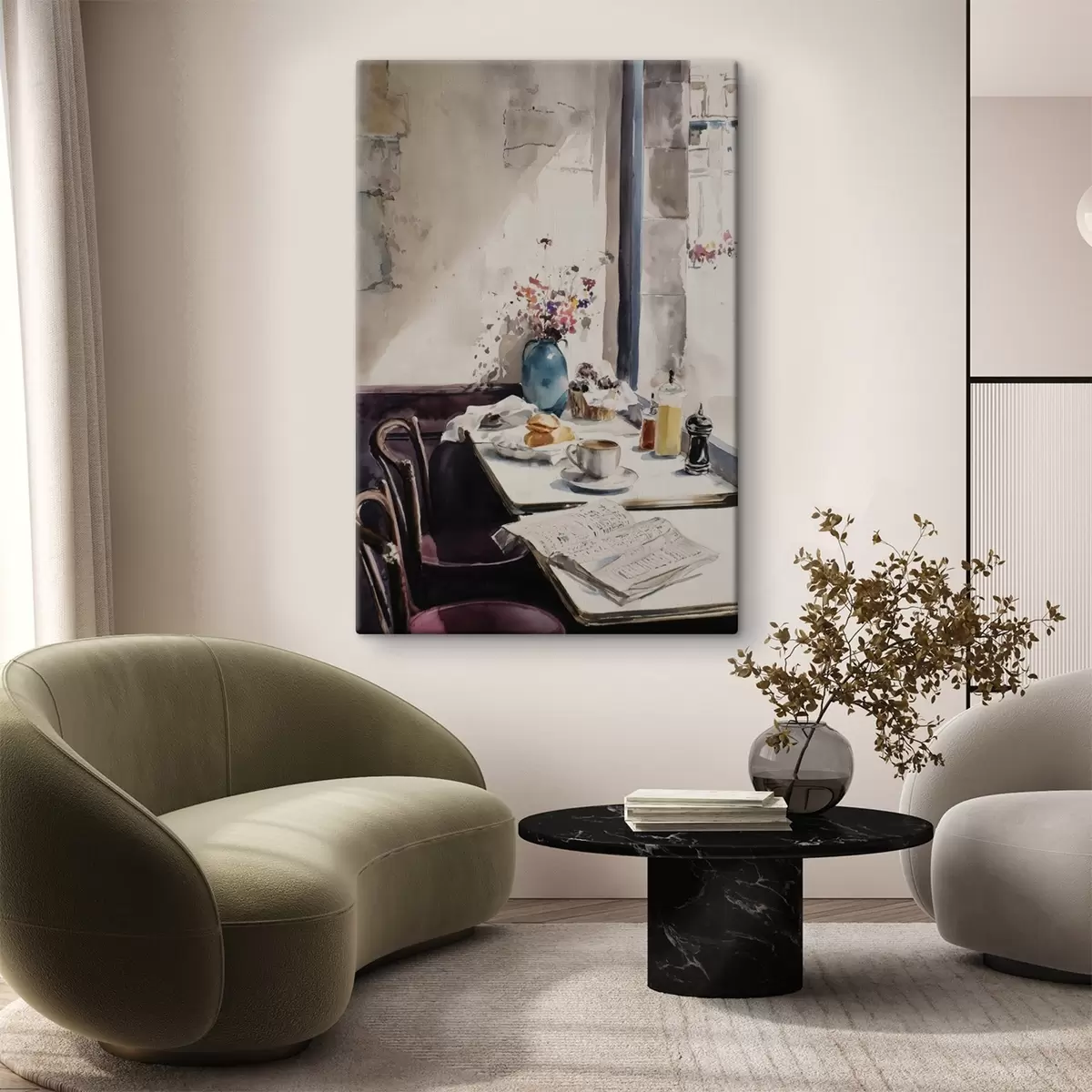 Tableau petit-déjeuner à Paris s45726