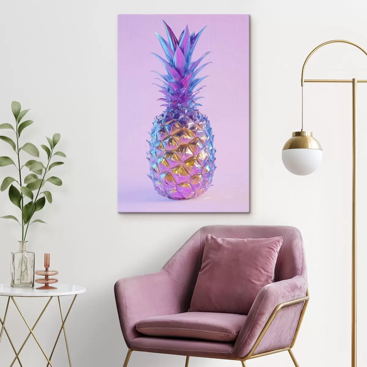 Tableau ananas brillant et éclatant dans un style pop art s45727